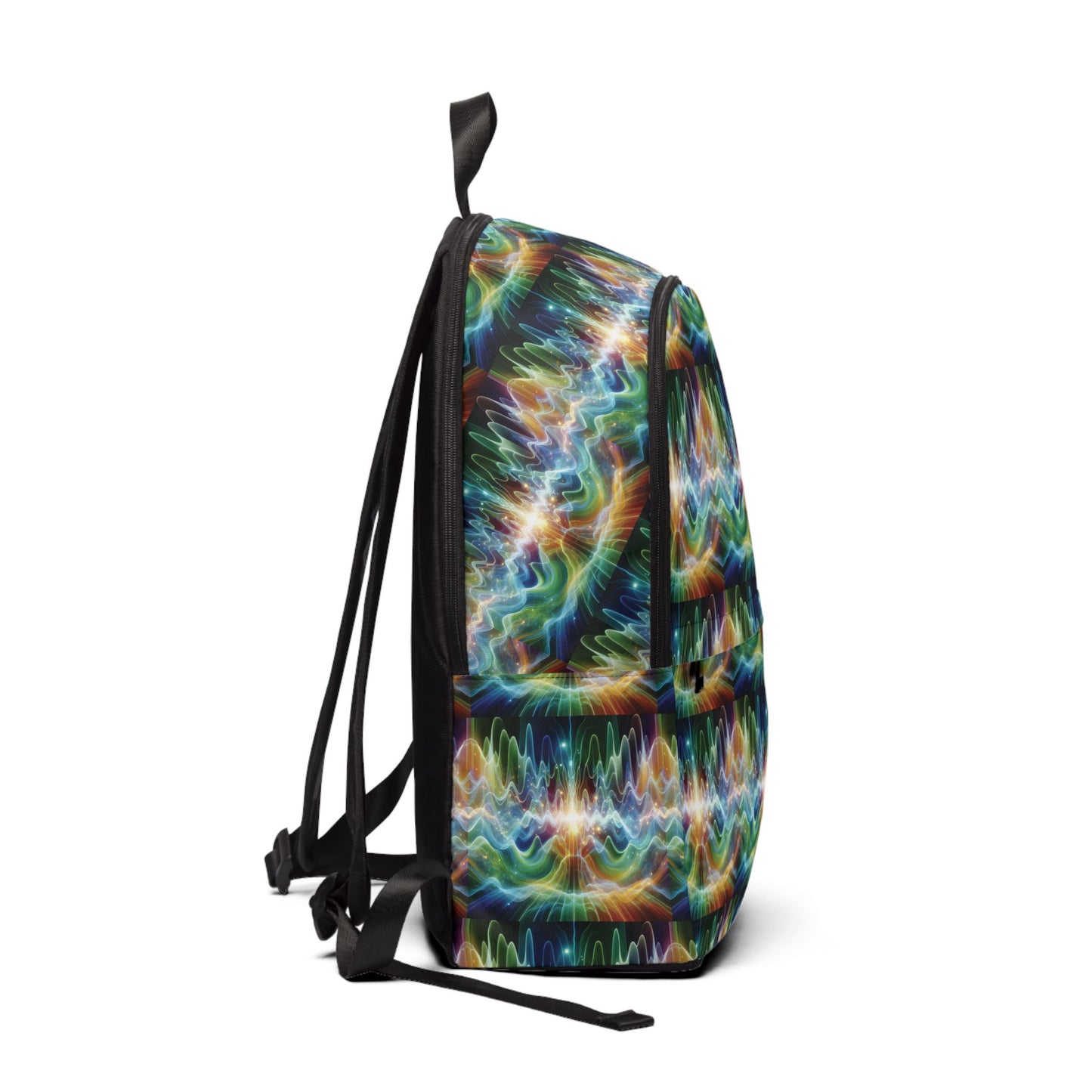 Fabric Backpack Frequency Waves Pattern