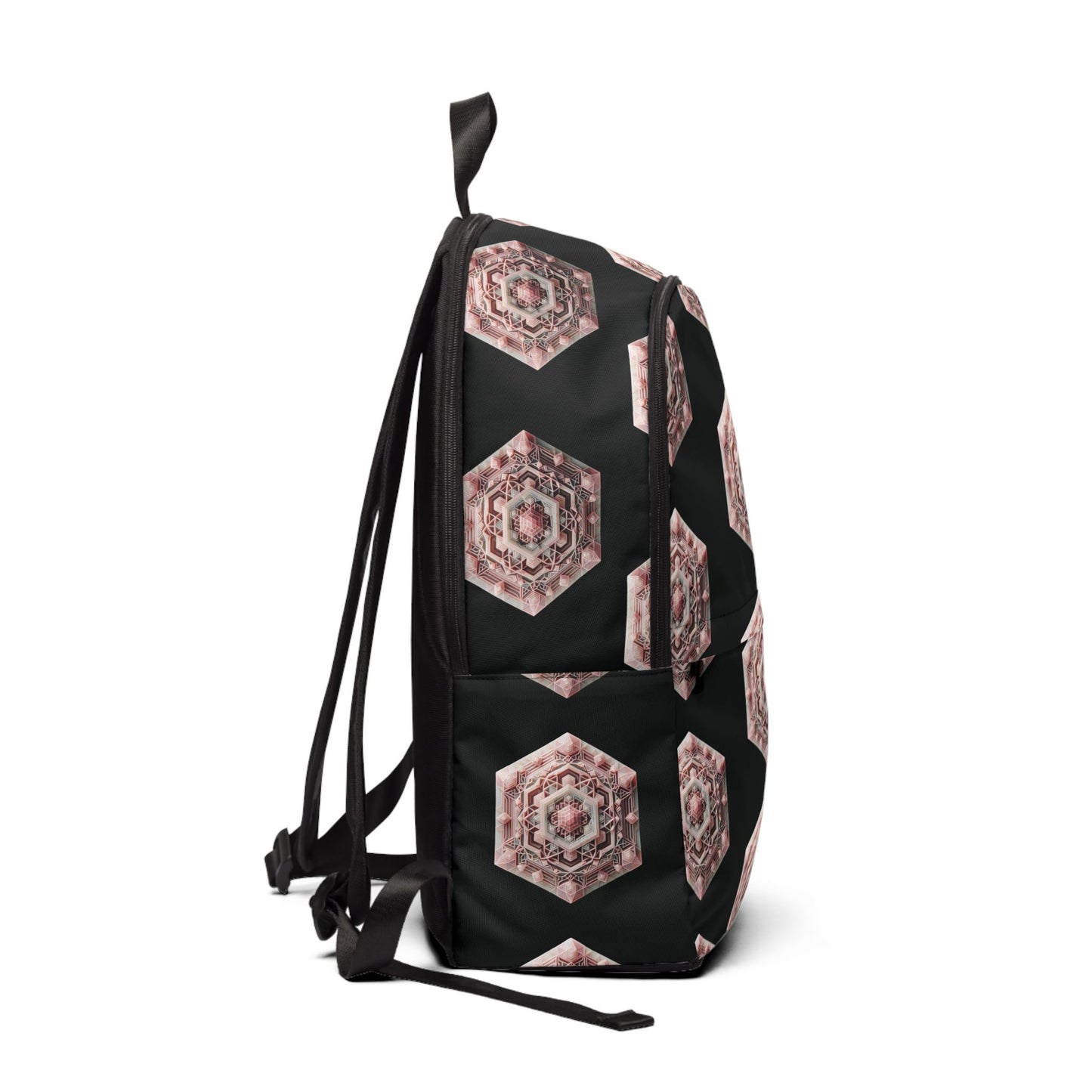Fabric Backpack Rose Quartz Geometric Design