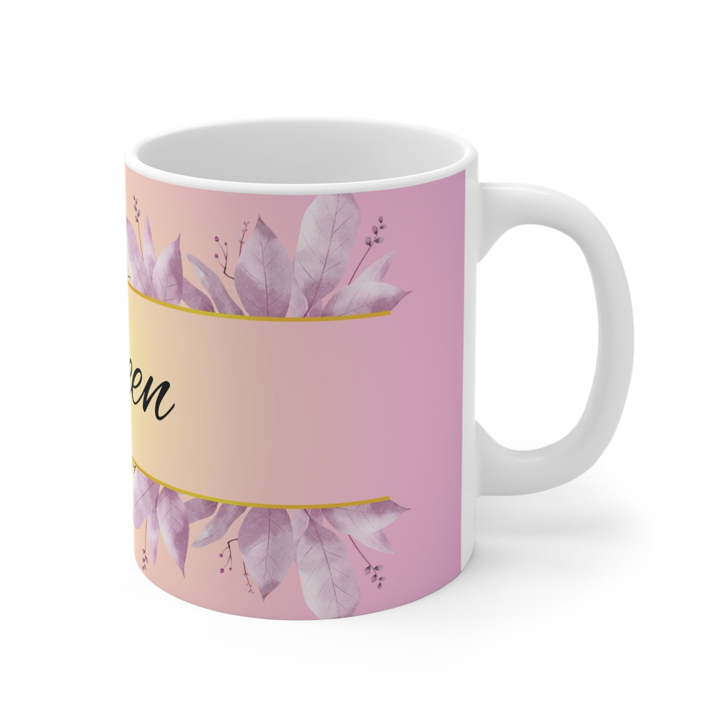 Queen Ceramic Mug - Crown Design, Coffee Cup, Tea Mug, Gift for Her, Feminine Mug, Birthday Present