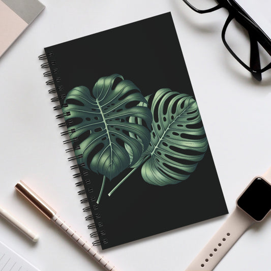 Leafy Spiral Journal for Nature Lovers, Travel Planner, Gift for Writers, Botanical Note-taking