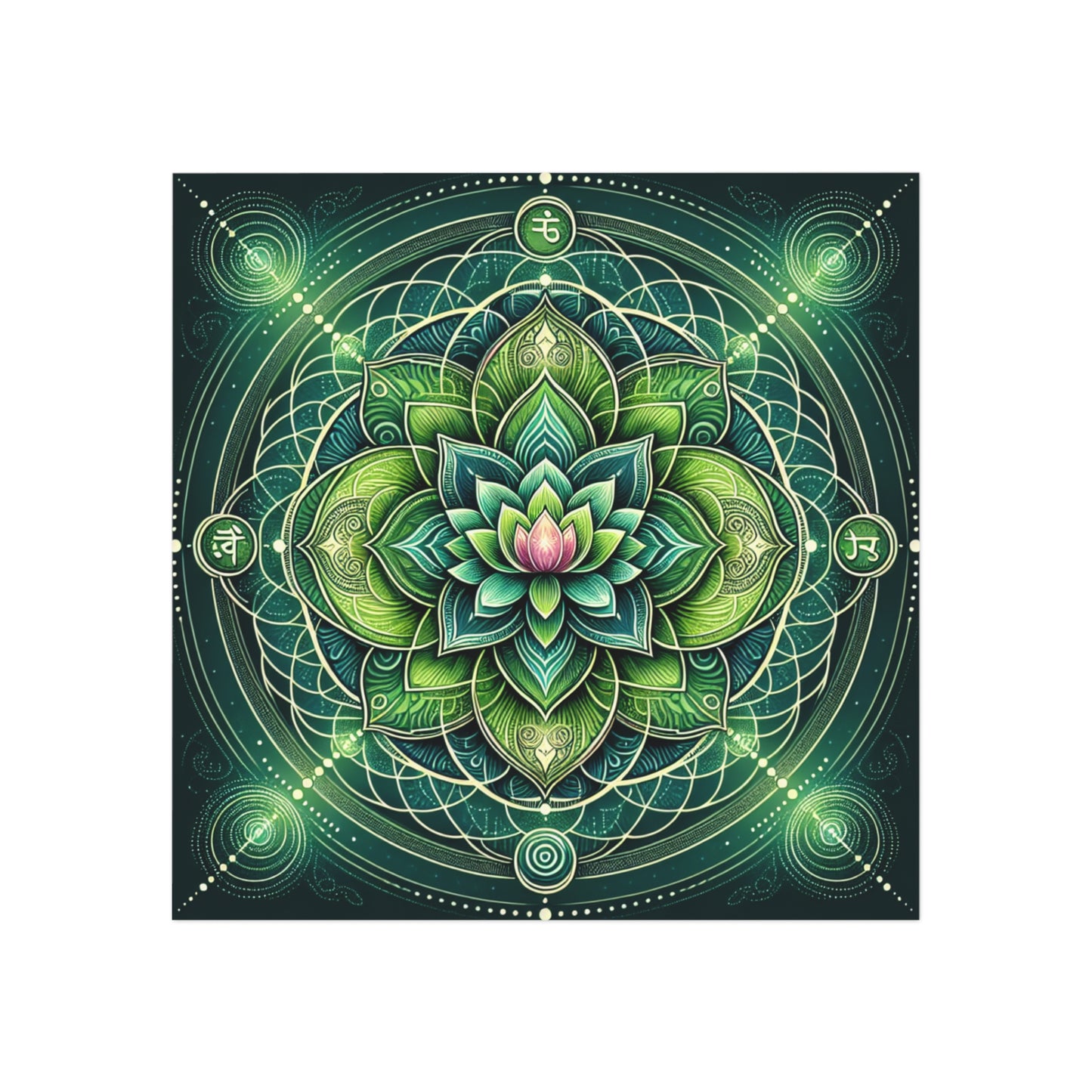 Square Magnet - Heart Chakra Design