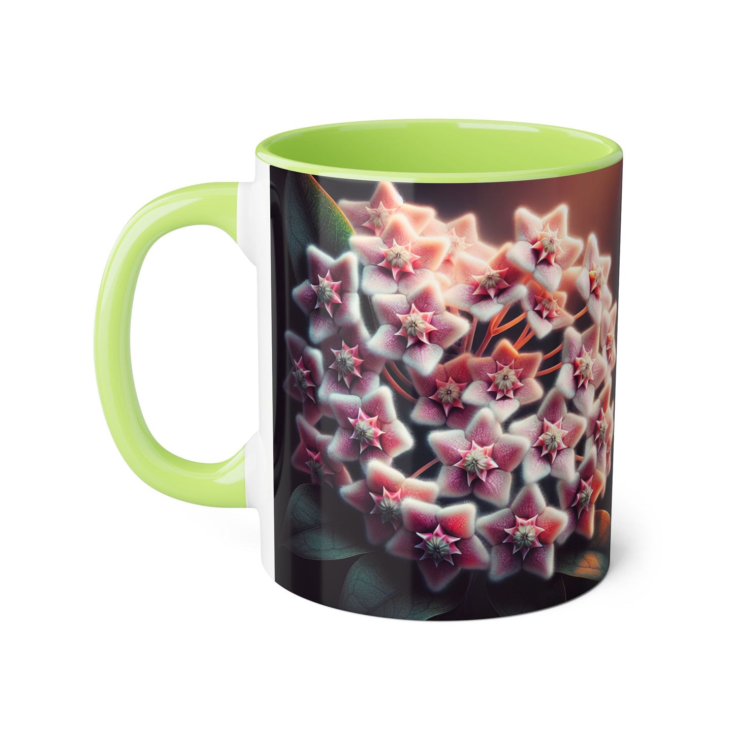 Hoya Bloom Accent Mug, Botanical Coffee Cup, Floral Tea Mug, Plant Lover Gift, Gardening Mug, Nature Inspired Mug