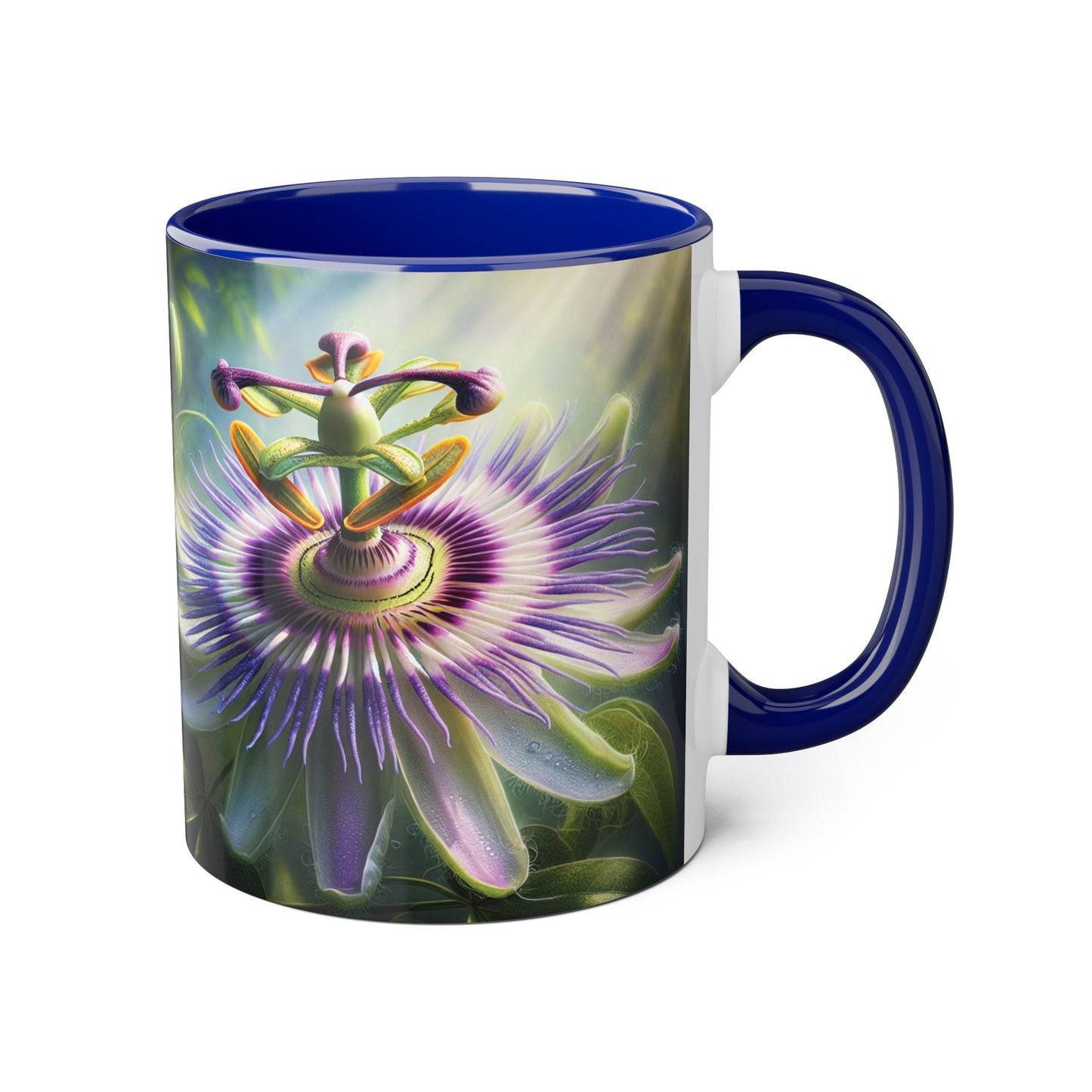 Passionflower Accent Mug, Floral Coffee Cup, Botanical Tea Mug, Nature Lover Gift, Mother's Day Gift, Gardening Mug