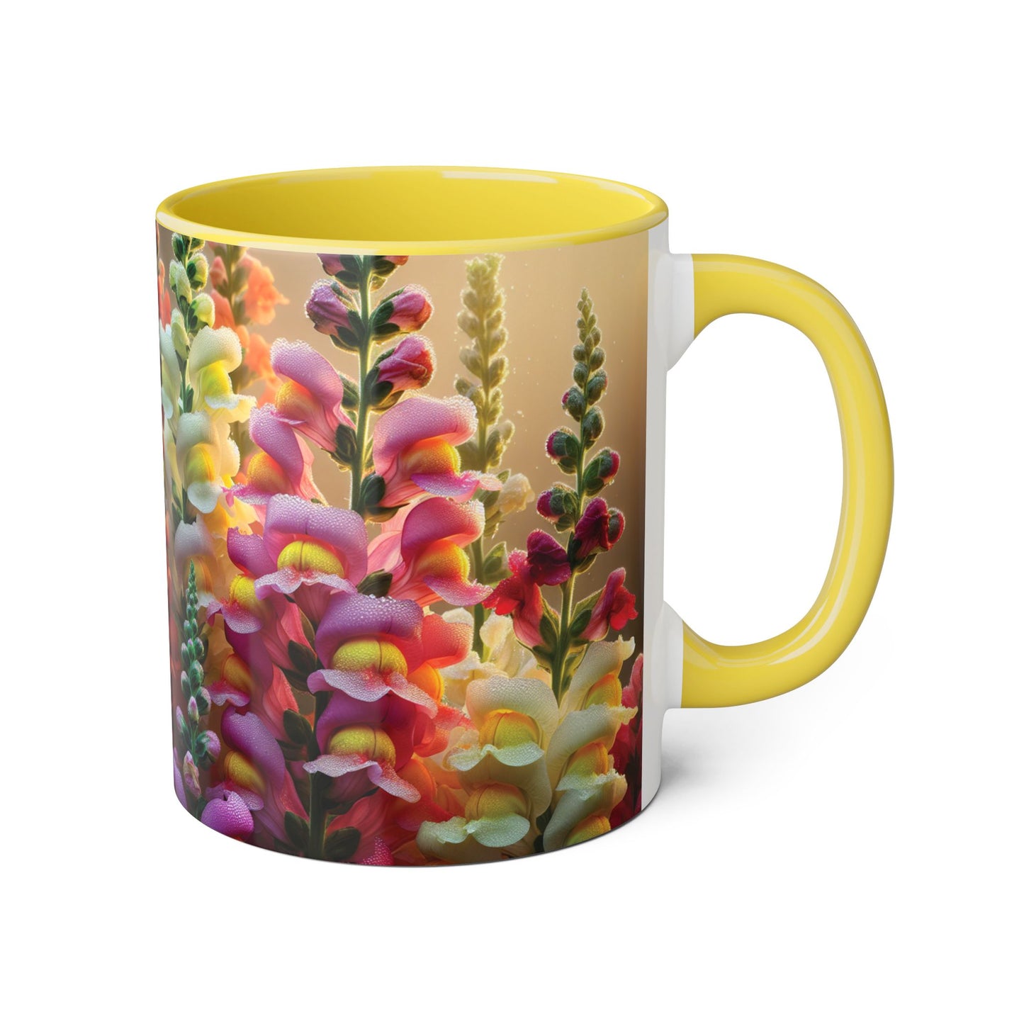 Snapdragon Floral Accent Mug – 11oz Ceramic Coffee Cup for Garden Lovers
