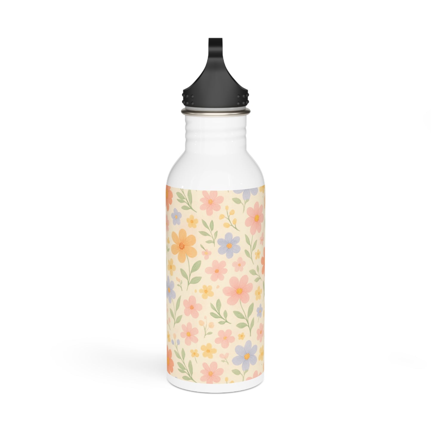 Stainless Steel Water Bottle - Dainty Floral Design, Flower Pattern Travel Flask, Cute Insulated Drinkware, Eco-Friendly Reusable Canteen,
