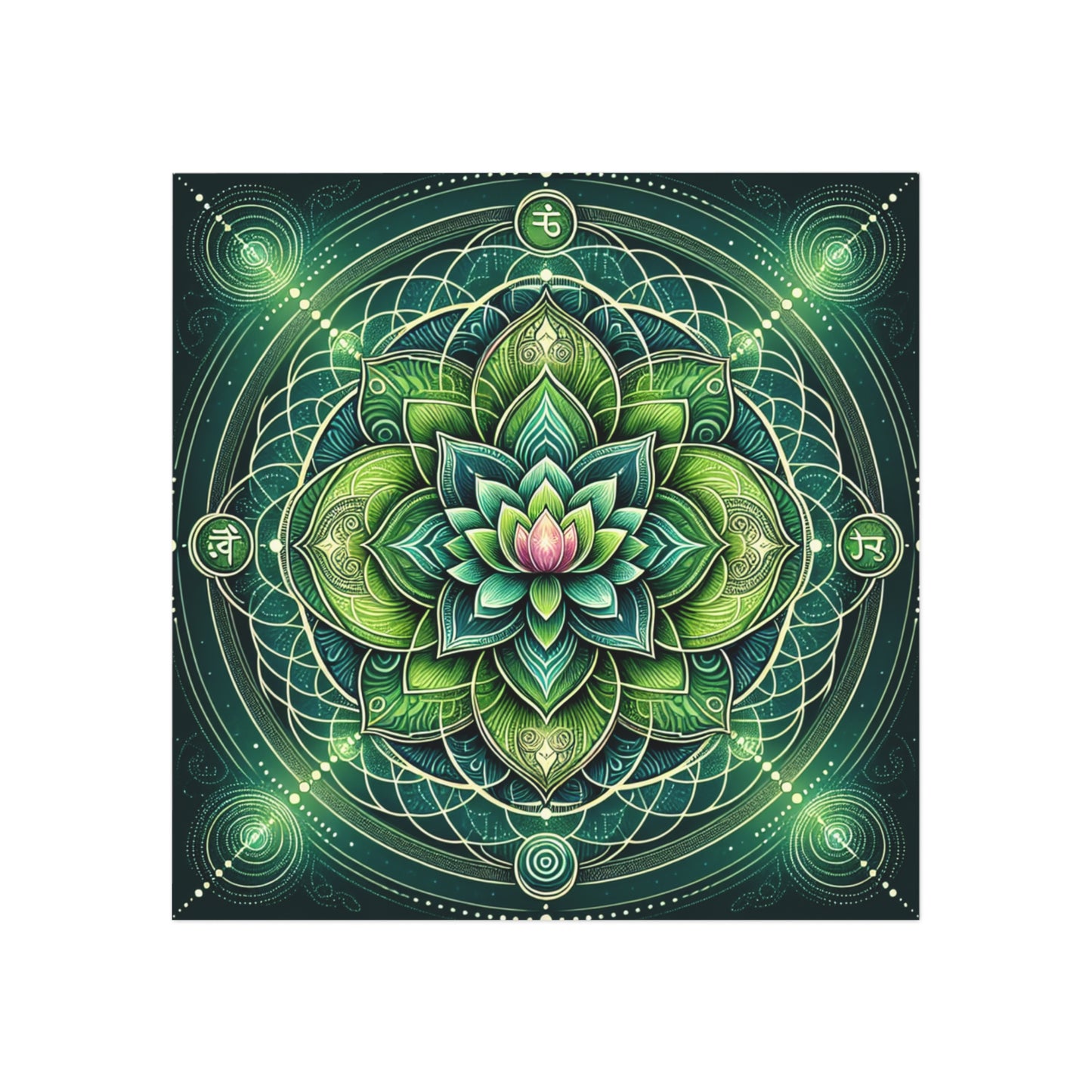 Square Magnet - Heart Chakra Design