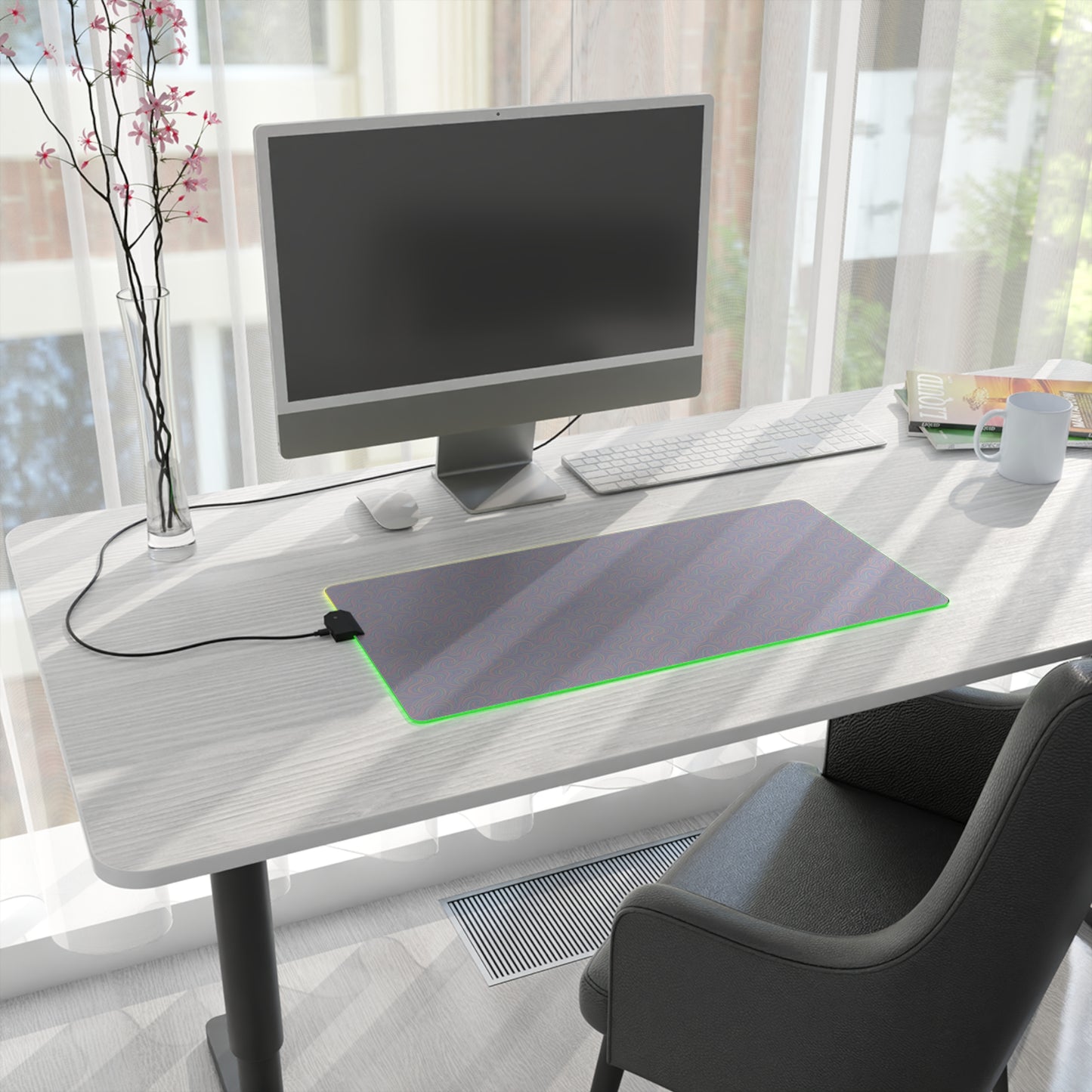 LED Gaming Mouse Pad - Pastel Swirl Design