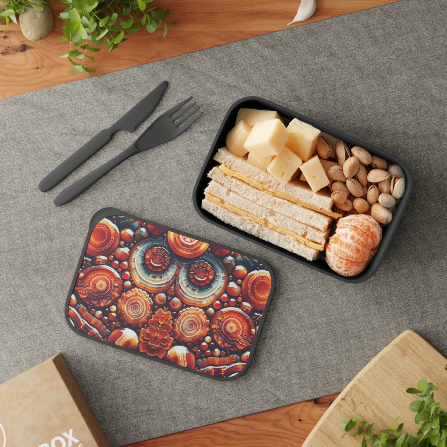 Bento Box - Carnelian Design, Eco Friendly lunch box set
