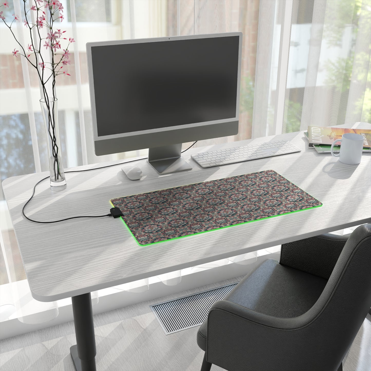 LED Gaming Mouse Pad - Lotus Blossom Design