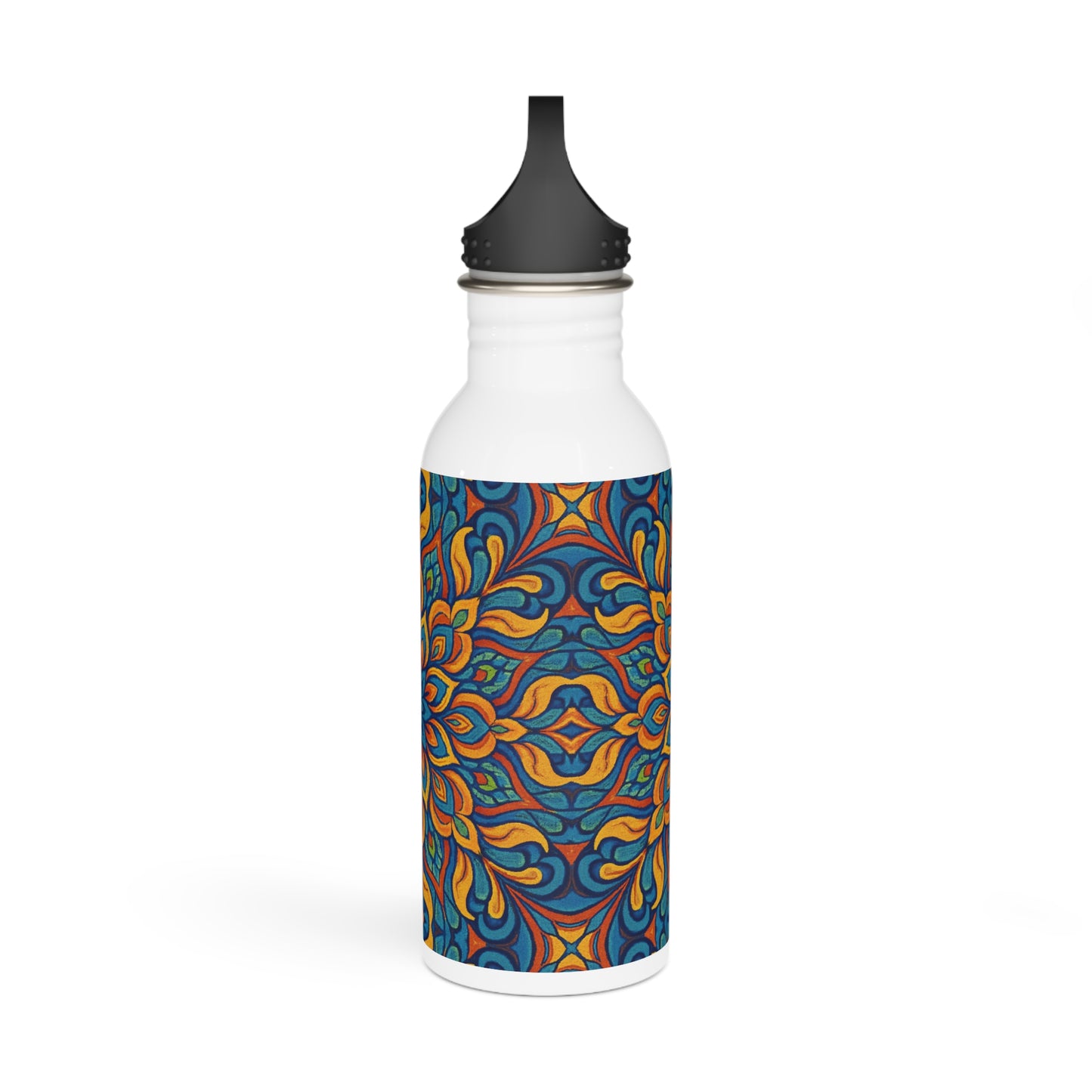 Kaleidoscope Stainless Steel Water Bottle - Colorful Insulated, Reusable Flask, Gym Hydration, Travel Tumbler, Unique Gift