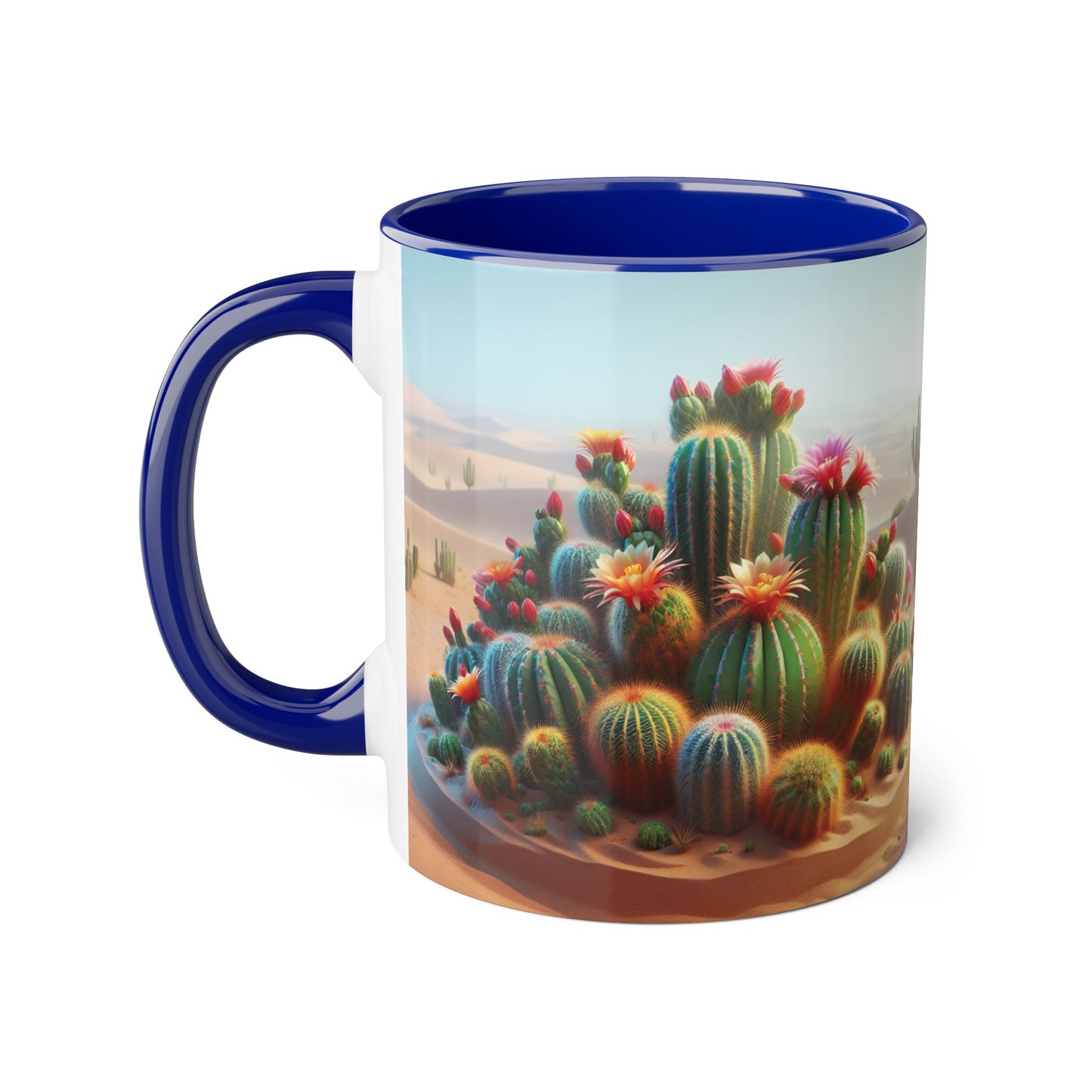 Cactus Accent Mug, Desert Succulent Coffee Cup, Southwest Plant Tea Mug, Botanical Kitchen Decor, Boho Office Gift, Nature Lover Present