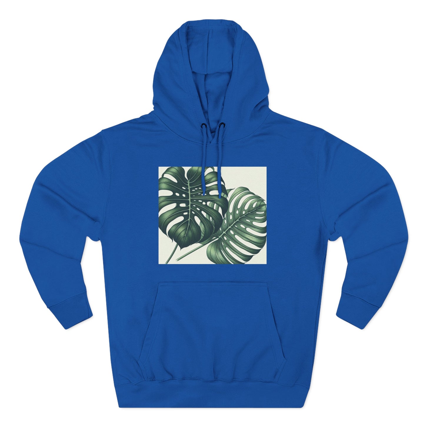 Tropical Fleece Hoodie - Monstera Leaf Design