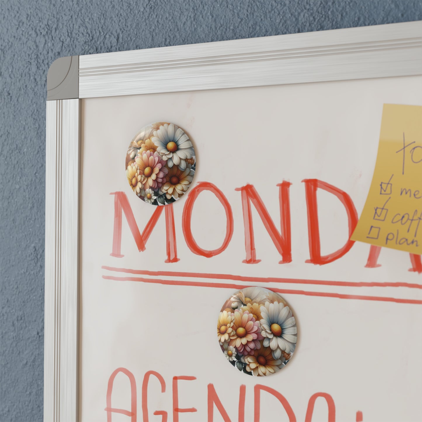 Floral Button Magnet - Round Decorative Magnets for Home & Office