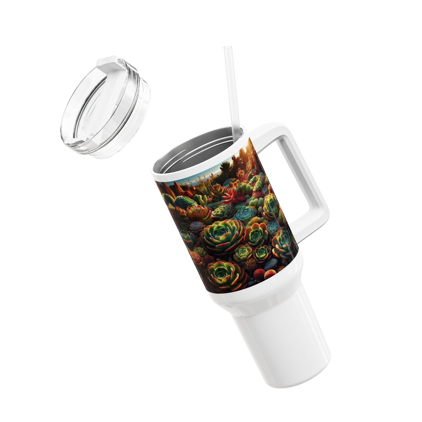 40oz Tumbler - Desert Succulents Design
