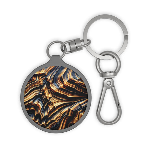 Tiger Eye Keyring Tag - Unique Gift for Him/Her, Ideal for Keychain Lovers, Minimalist Decor, Personalize for Special Occasions