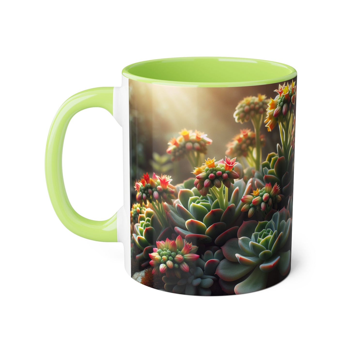 Succulent Mug, Echeveria Plant Coffee Cup, Gardening Gift, Botanical Tea Mug, Plant Lover Present, Cactus Ceramic Mug