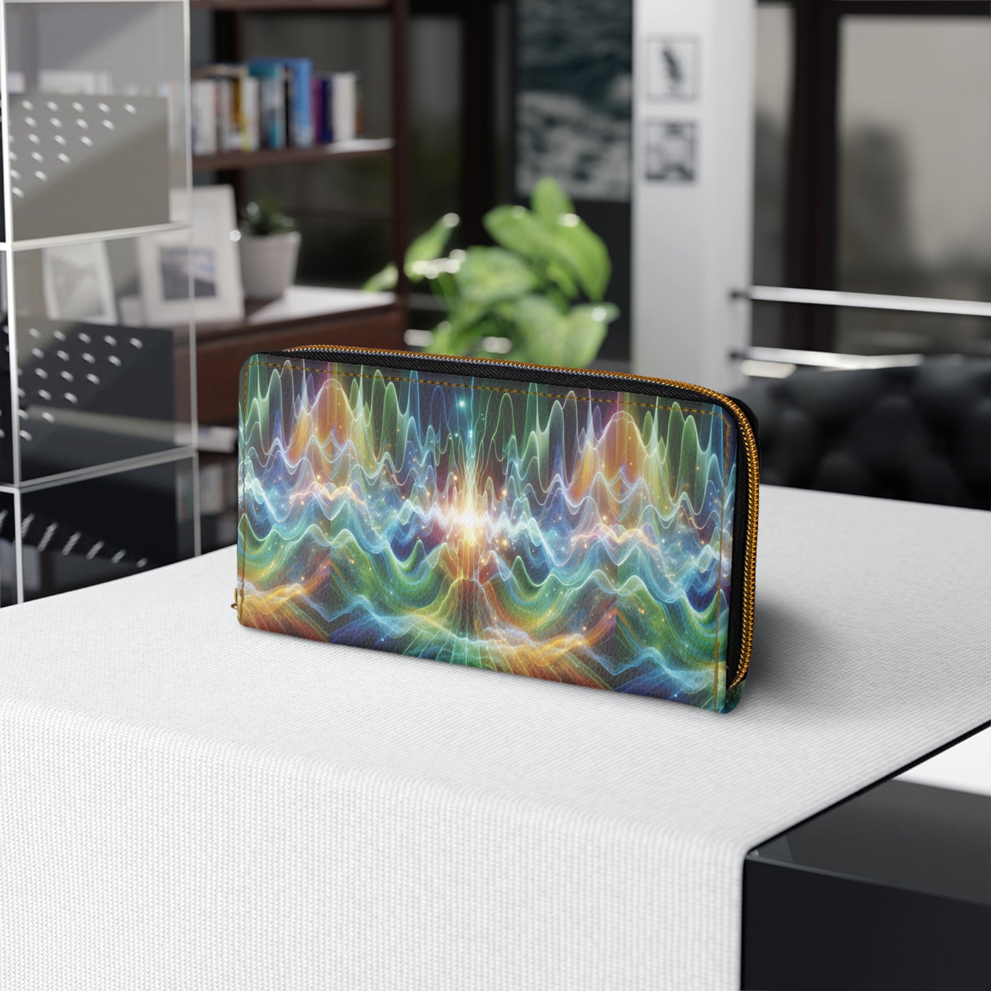 Zipper Wallet - Frequency Waves Design
