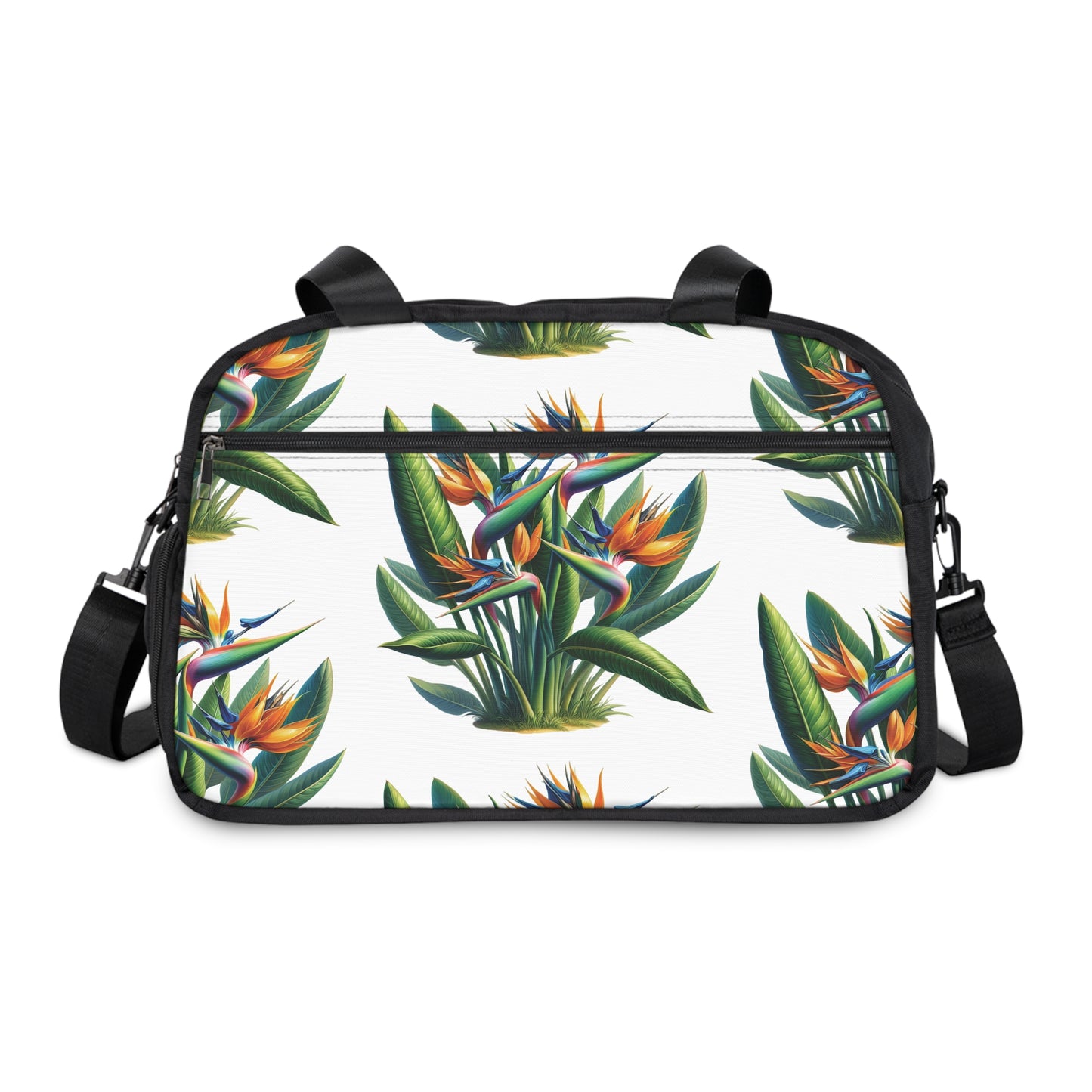 Fitness Handbag - Tropical Bird of Paradise White Design