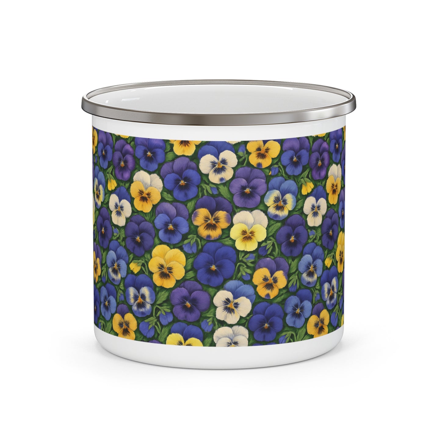 Camping Mug - Vibrant Pansy Design