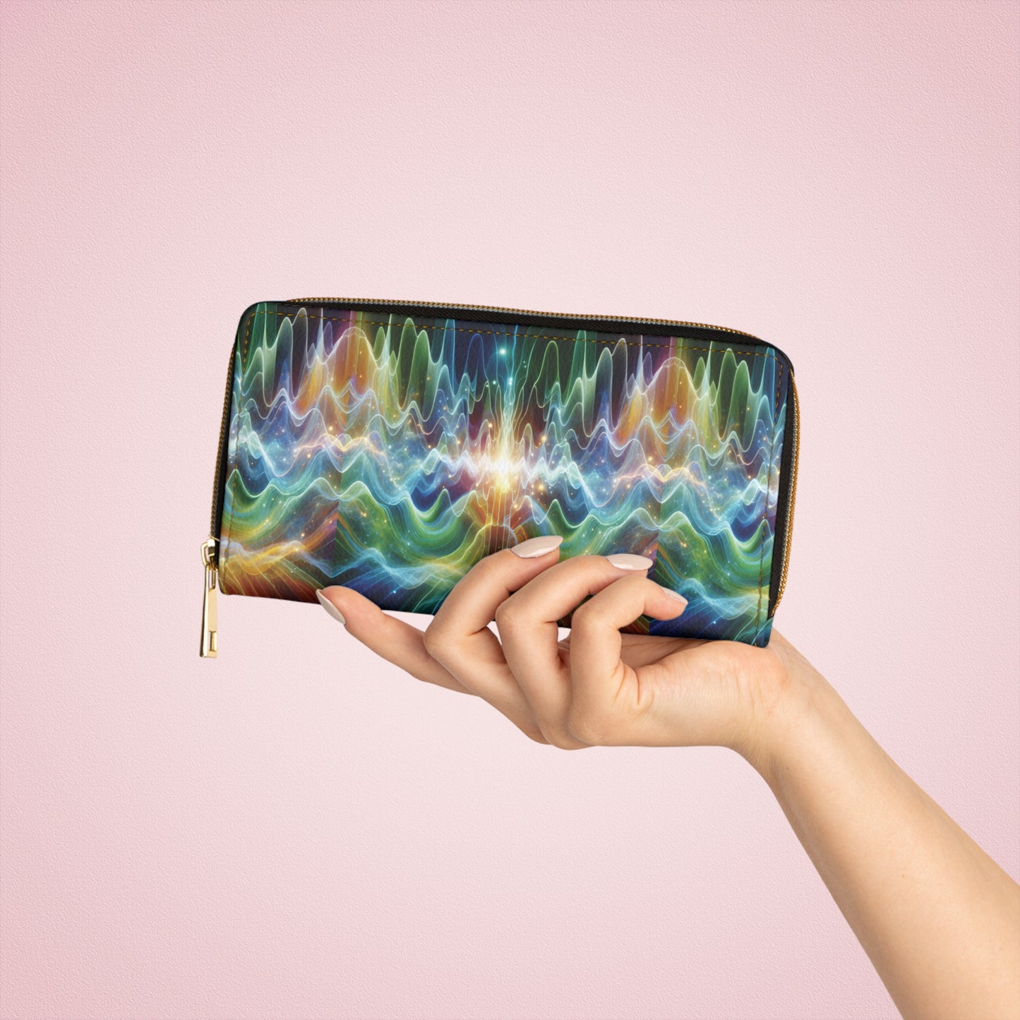 Zipper Wallet - Frequency Waves Design