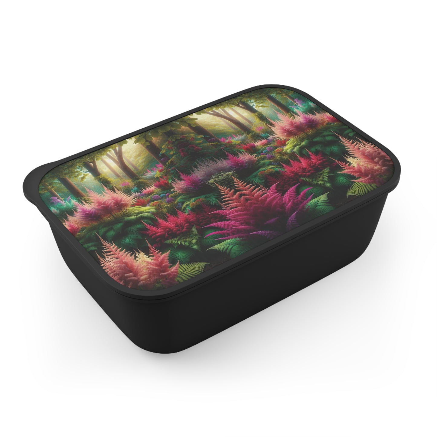Bento Box - Pink Astilbe Blooms, Eco friendly lunch box set