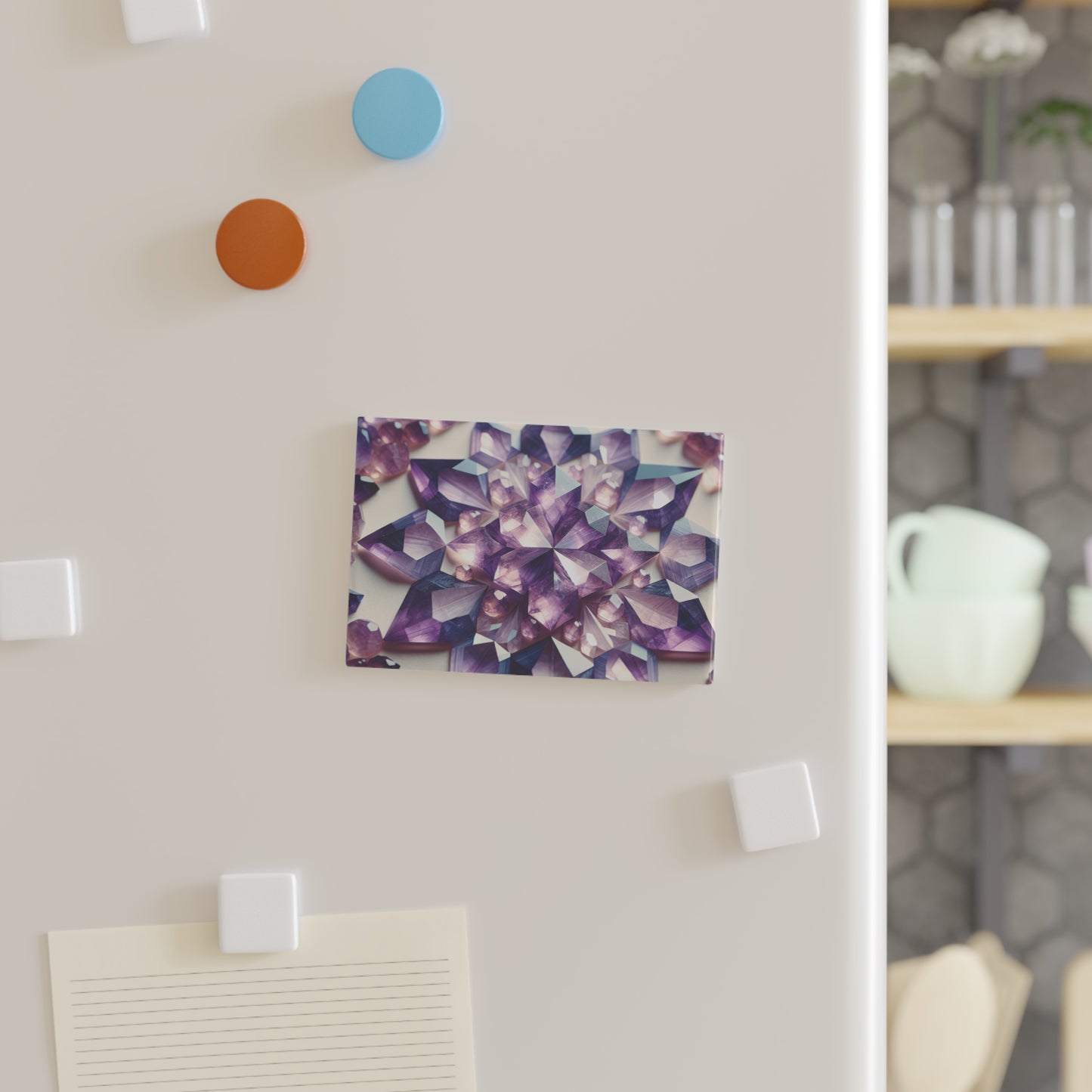 Button Magnet - Amethyst Crystal