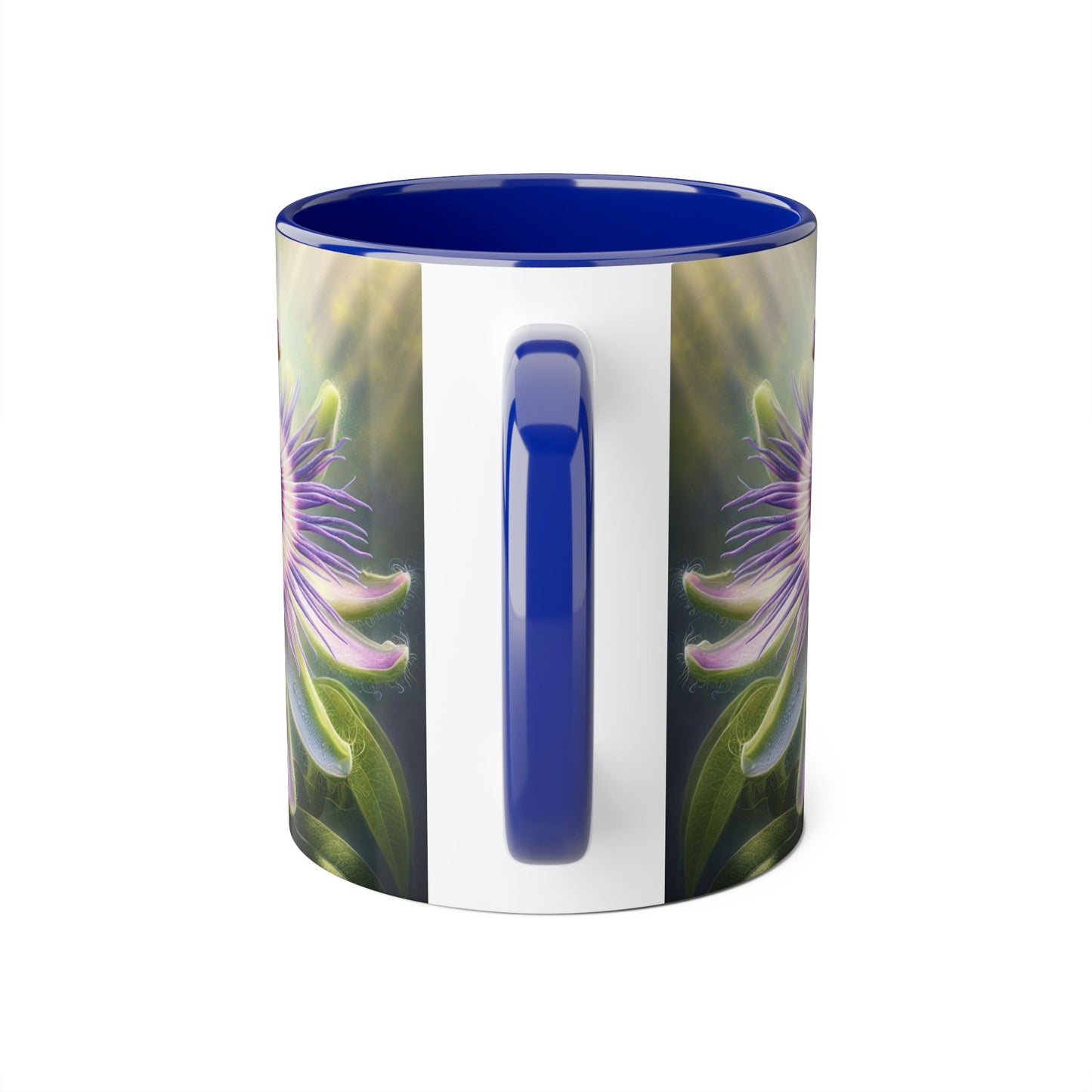 Passionflower Accent Mug, Floral Coffee Cup, Botanical Tea Mug, Nature Lover Gift, Mother's Day Gift, Gardening Mug
