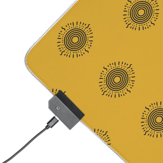LED Gaming Mouse Pad - Minimalist Sun Design