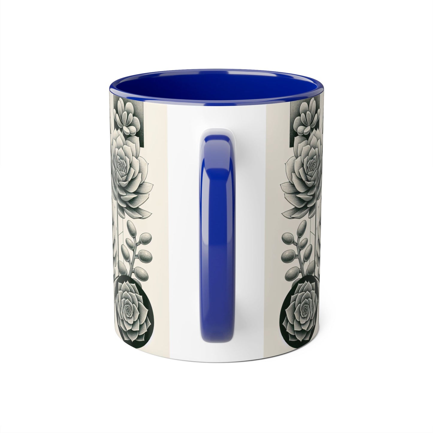 Succulent Illustration Accent Mug - 11oz - Perfect Gift for Plant Lovers