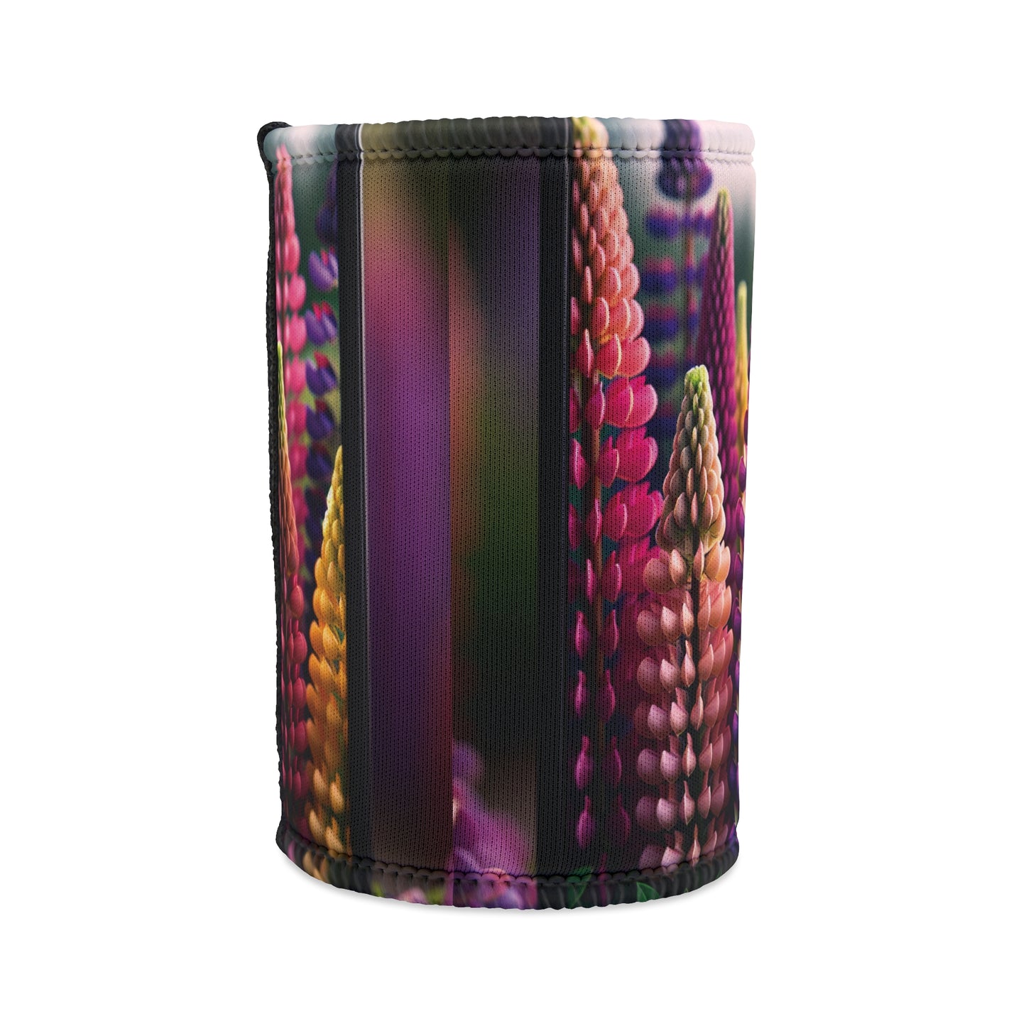 Stubby Cooler - Lupinus Blooms, Floral Drink Holder, Can Hugger, Beverage Insulator, Beer Sleeve, Summer Party Favor