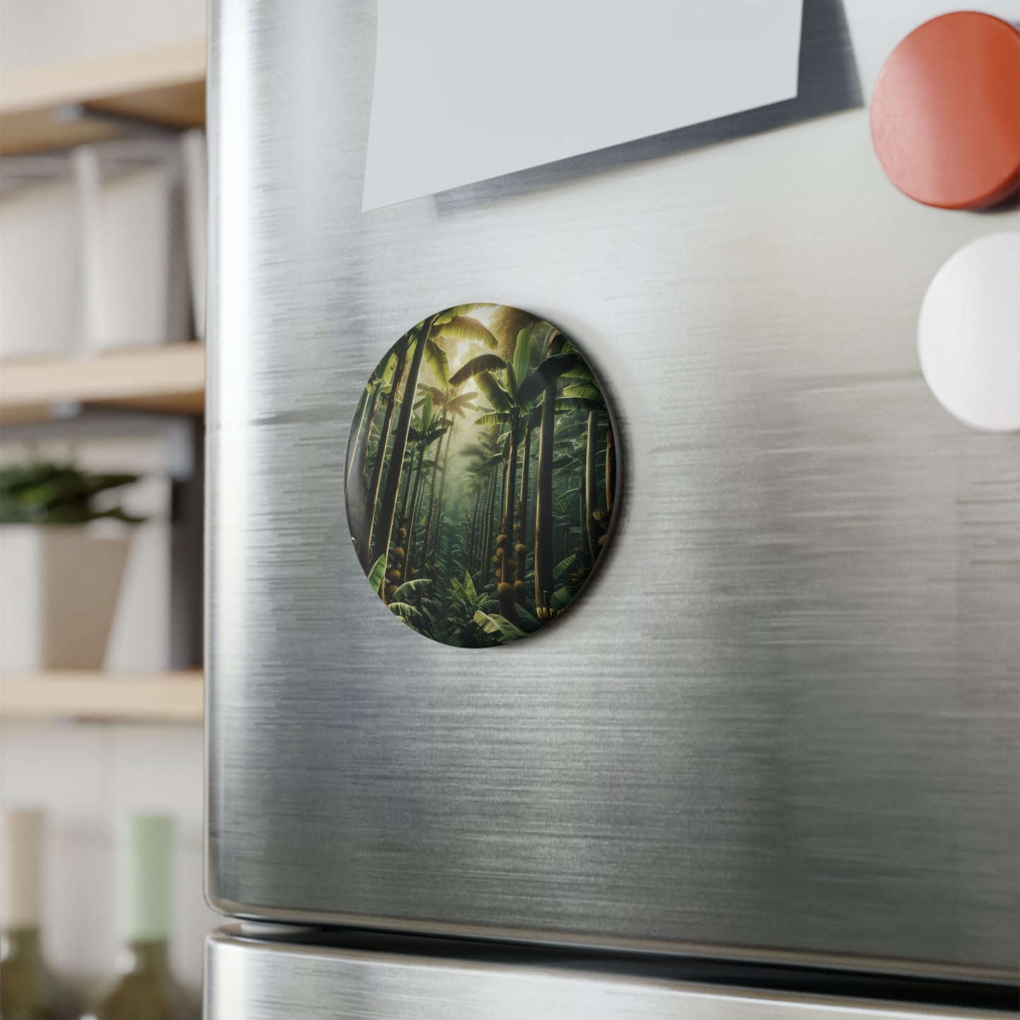 Tropical Jungle Button Magnet - Perfect for Nature Lovers and Home Decor
