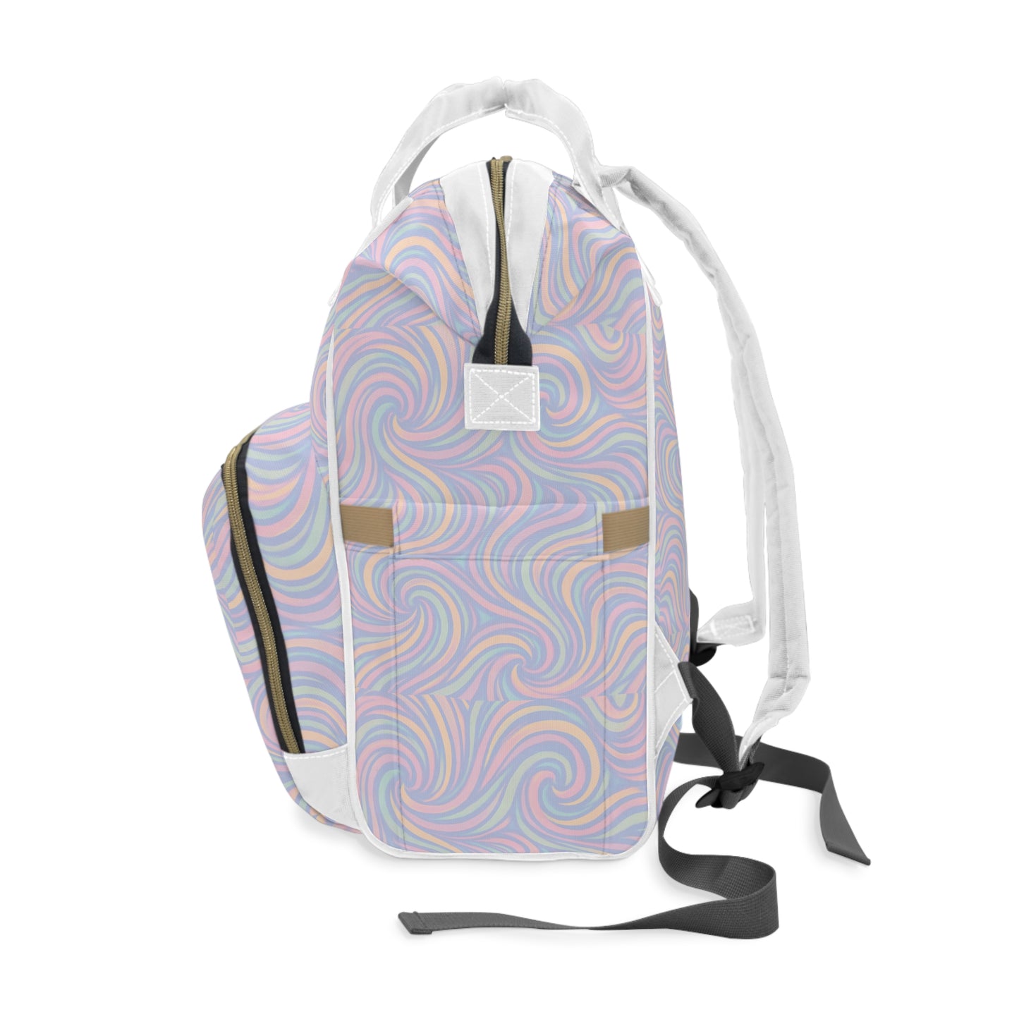 Diaper Backpack, Pastel Waves Design, Mom Baby Bag, Nursery Organizer, Gender Neutral Baby Shower Gift, Travel Diaper Bag, Stylish Baby Bag