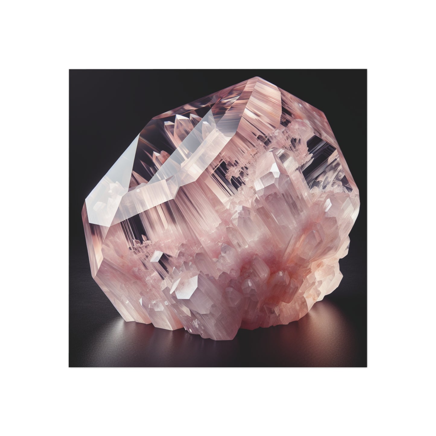 Square Magnet - Rose Quartz Crystal Design