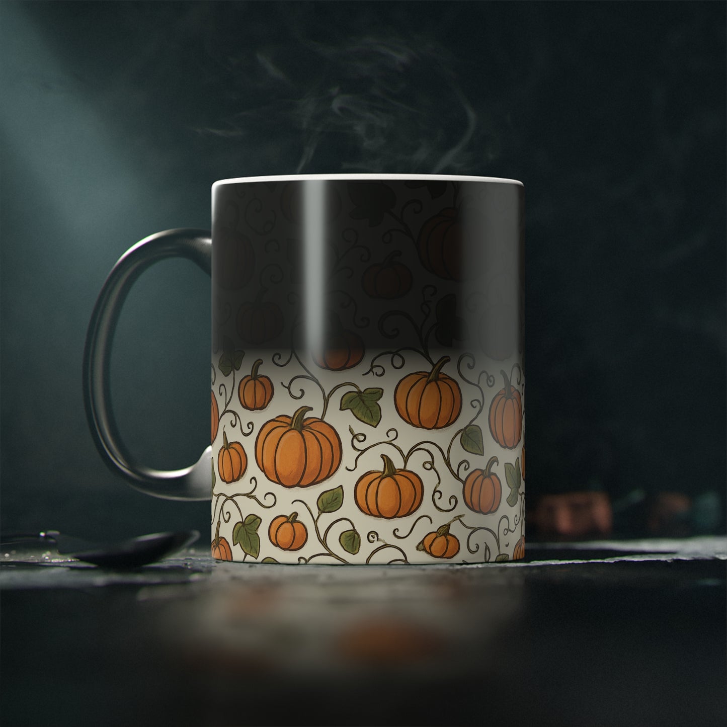 Magic Mug, Autumn Pumpkins Design, Color Changing Mug, Fall Kitchen Decor, Thanksgiving Gift, Halloween Cup