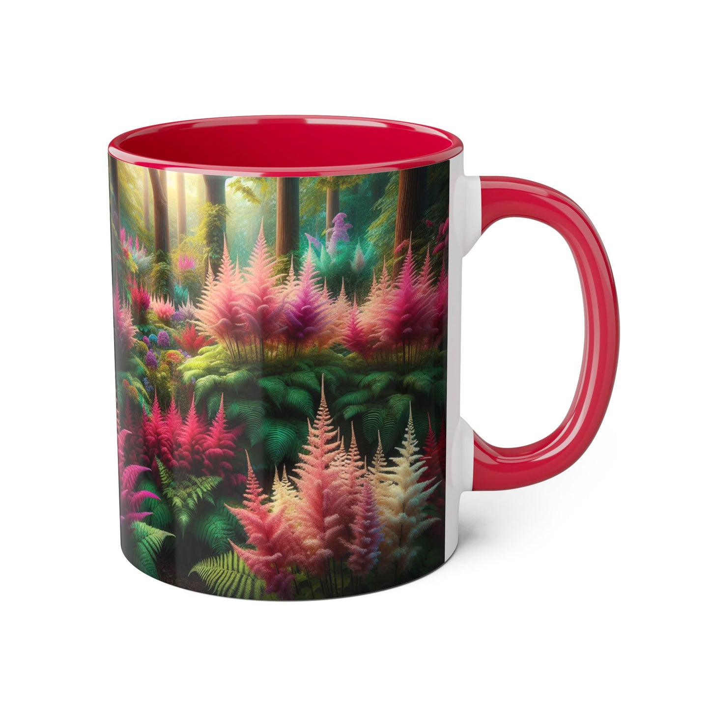 Astilbe Blooms Accent Mug, Floral Tea Cup, Coffee Mug, Gift for Gardeners, Botanical Kitchen Decor, Nature Lover Ceramic Mug, Plant Lady