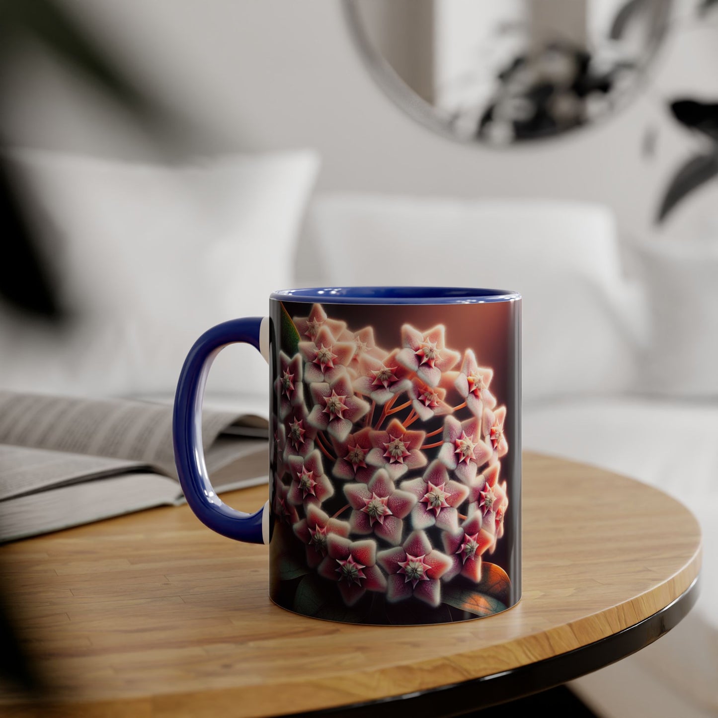 Hoya Bloom Accent Mug, Botanical Coffee Cup, Floral Tea Mug, Plant Lover Gift, Gardening Mug, Nature Inspired Mug