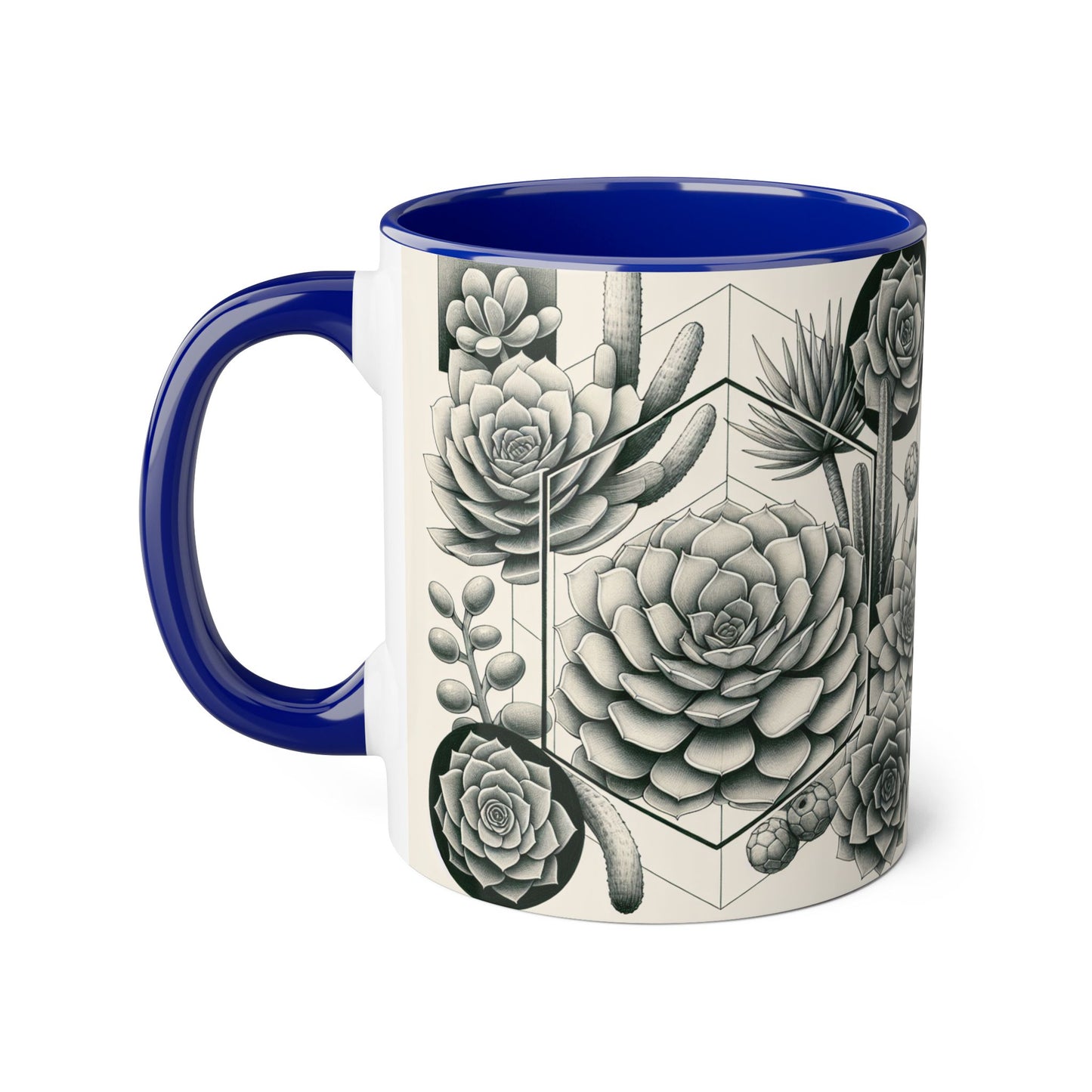 Succulent Illustration Accent Mug - 11oz - Perfect Gift for Plant Lovers