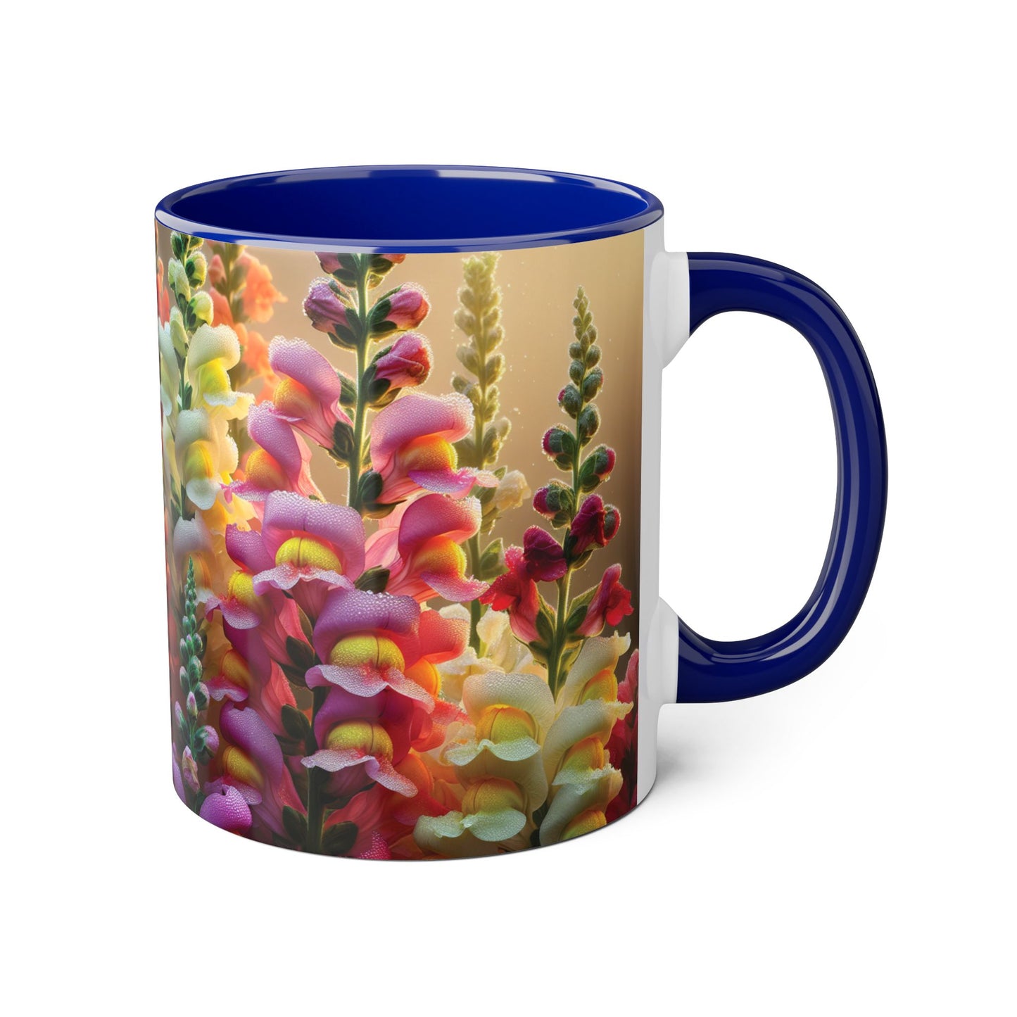 Snapdragon Floral Accent Mug – 11oz Ceramic Coffee Cup for Garden Lovers