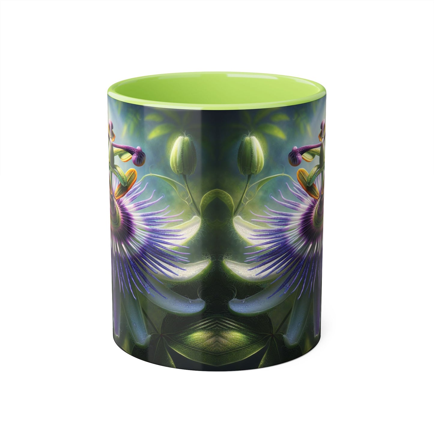 Passionflower Accent Mug, Floral Coffee Cup, Botanical Tea Mug, Nature Lover Gift, Mother's Day Gift, Gardening Mug