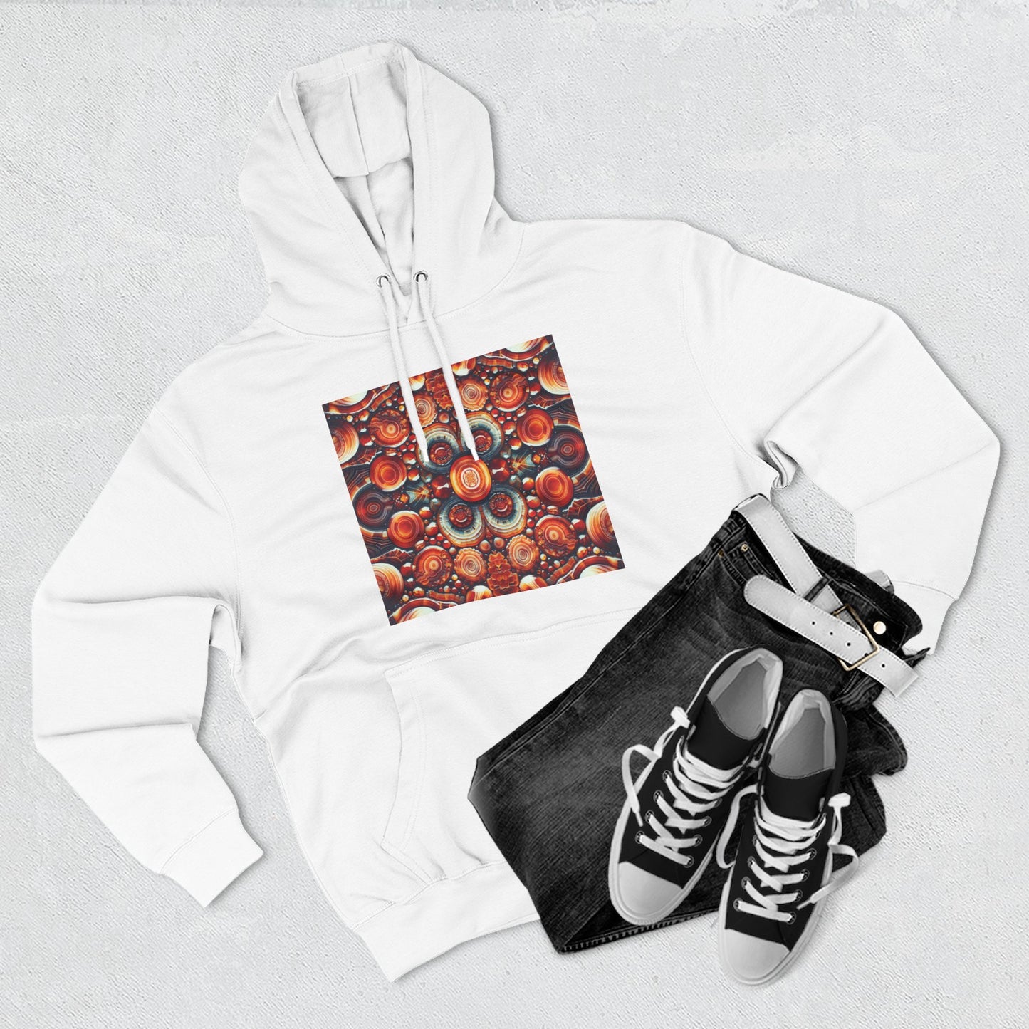 Fleece Hoodie - Carnelian Pattern
