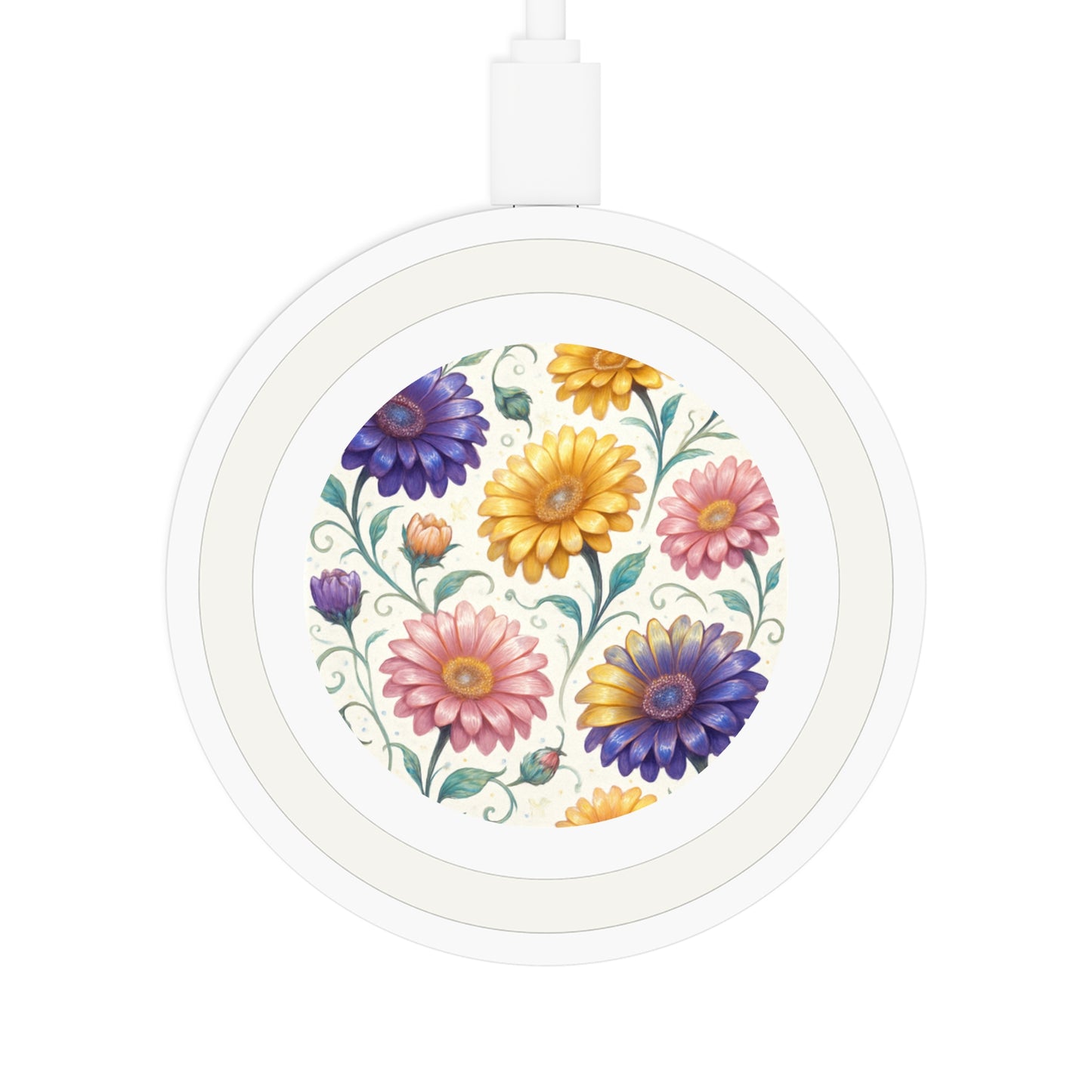 Wireless Charging Pad: Gerbera Bloom Design