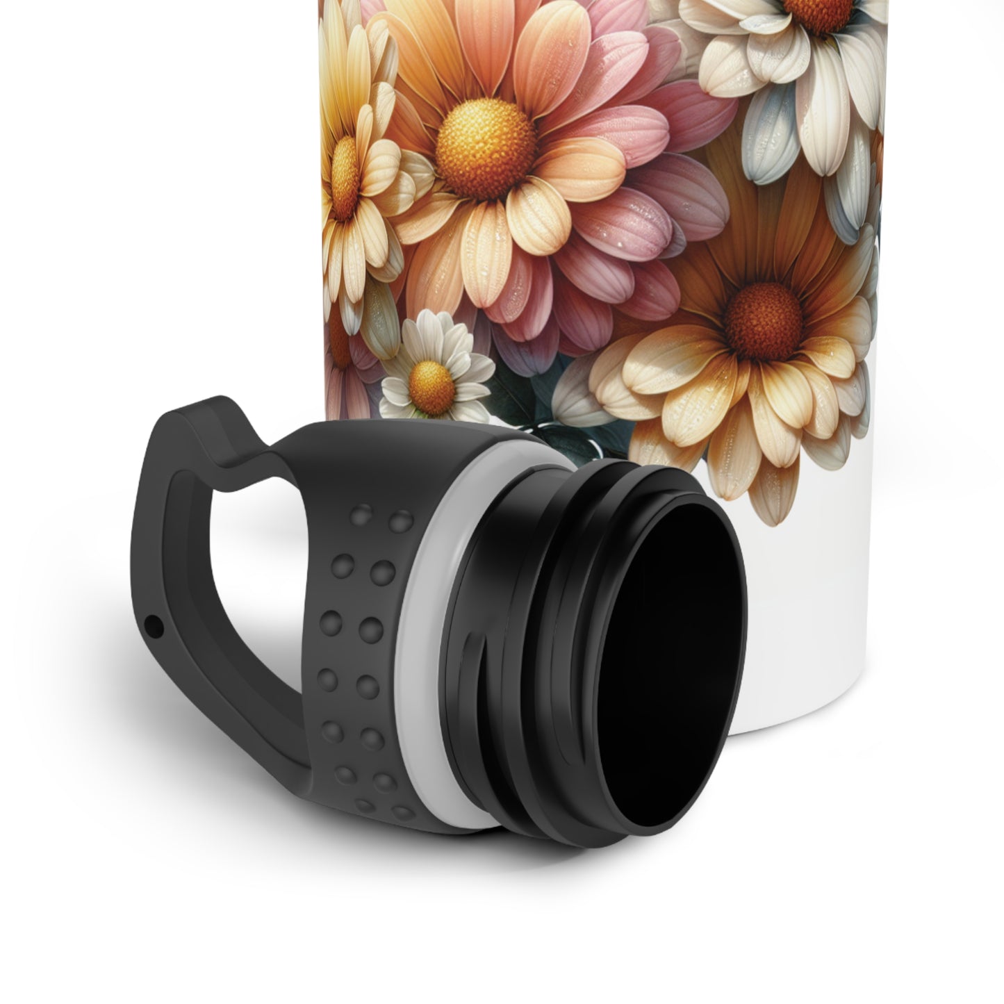 Floral Stainless Steel Water Bottle - Blooming Flowers Design