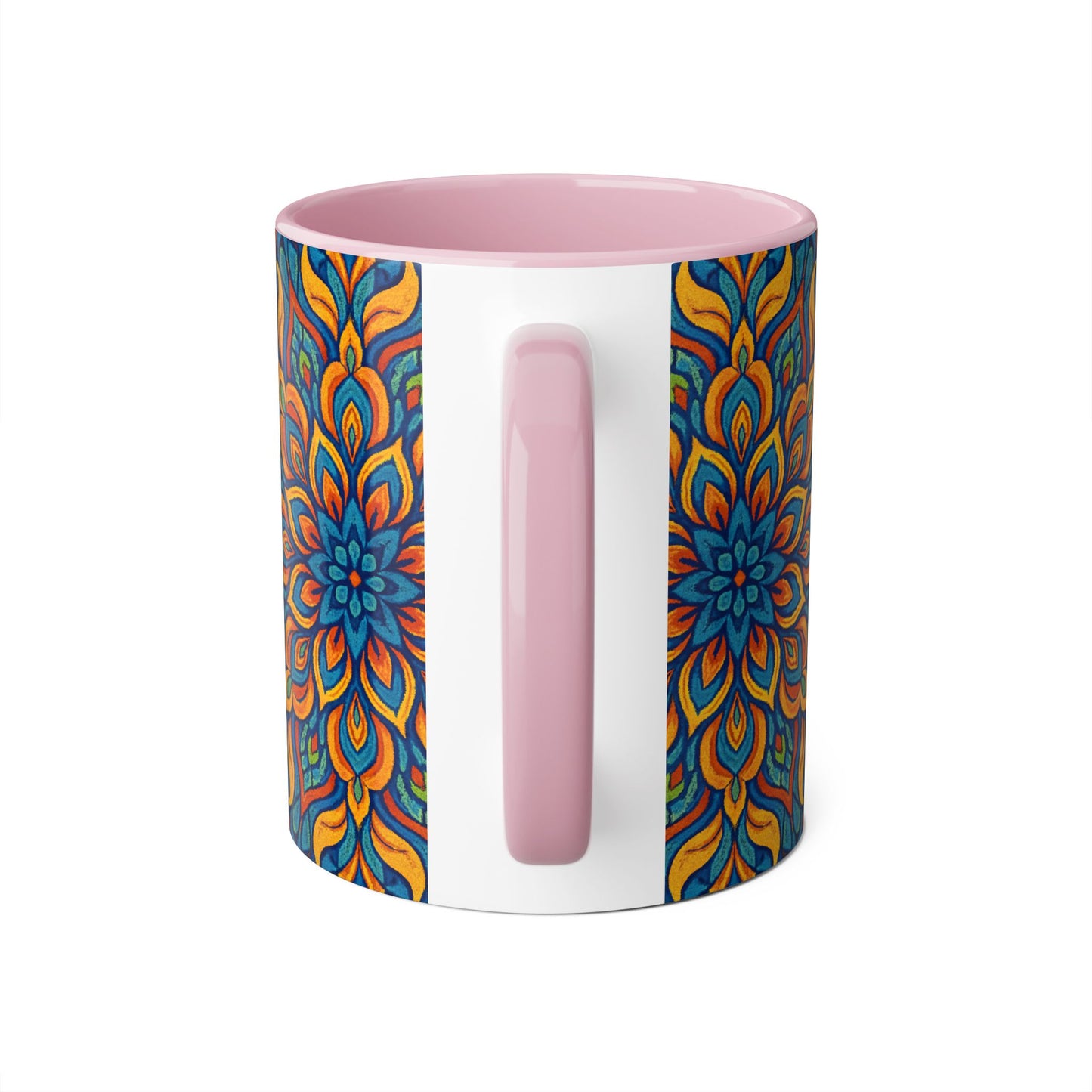 Kaleidoscope Accent Mug, Colorful Ceramic Coffee Cup, Unique Tea Mug, Boho Style Kitchen Decor, Psychedelic Drinkware, Hippie Gift Idea