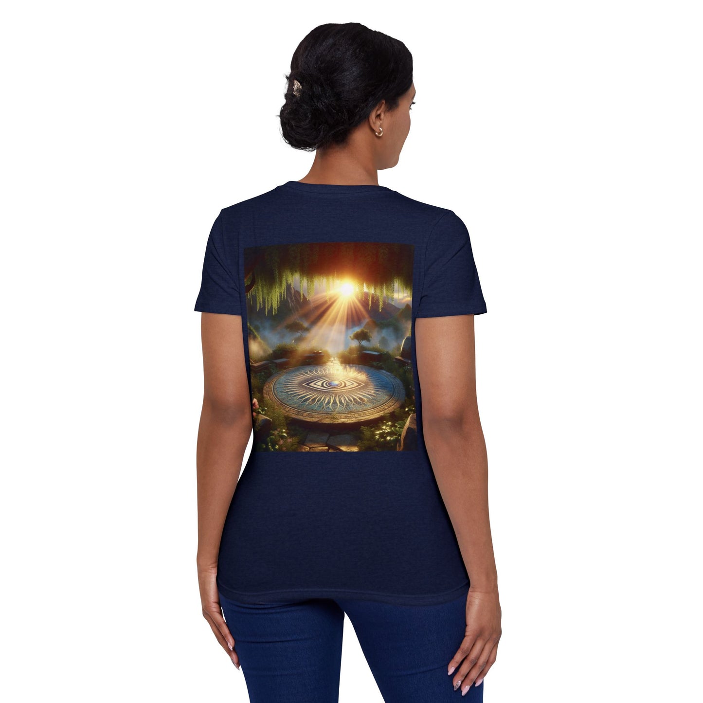 Women’s Organic Short Sleeve T-Shirt with Mystic Sunrise Design