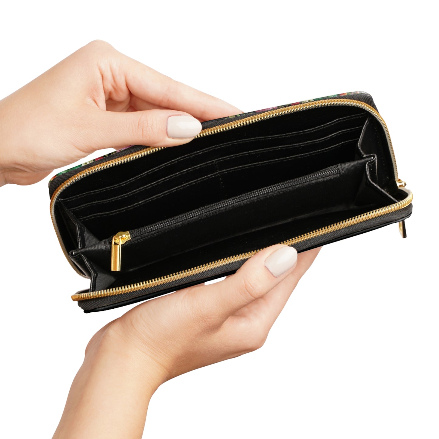Zipper Wallet with Lily Inspired Design