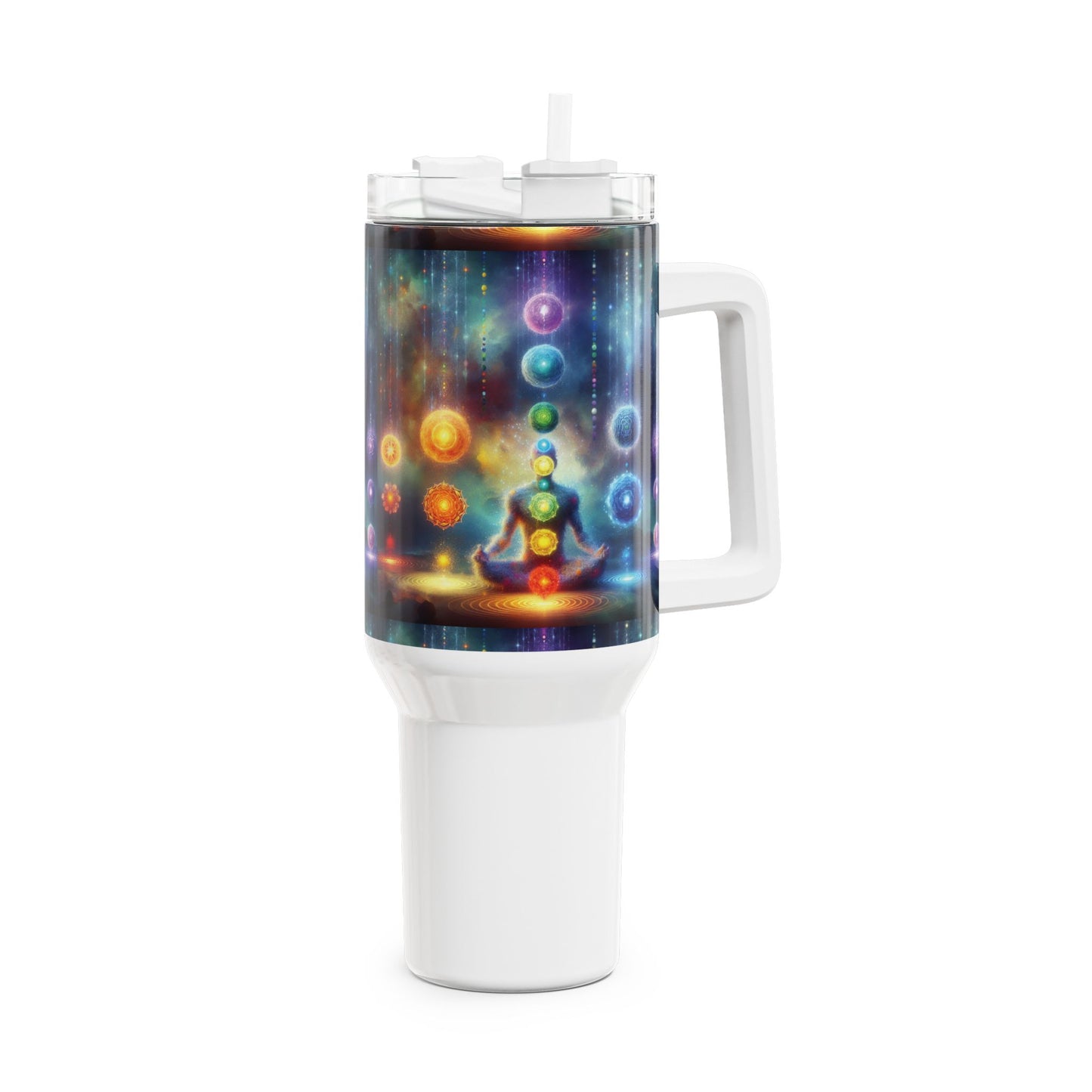 40oz Tumbler - Chakra Rainbow Design