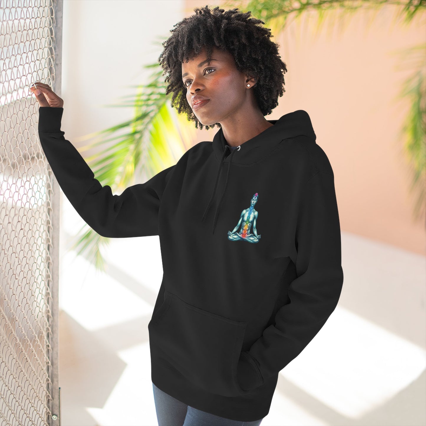 Fleece Hoodie - Chakra Meditation Design