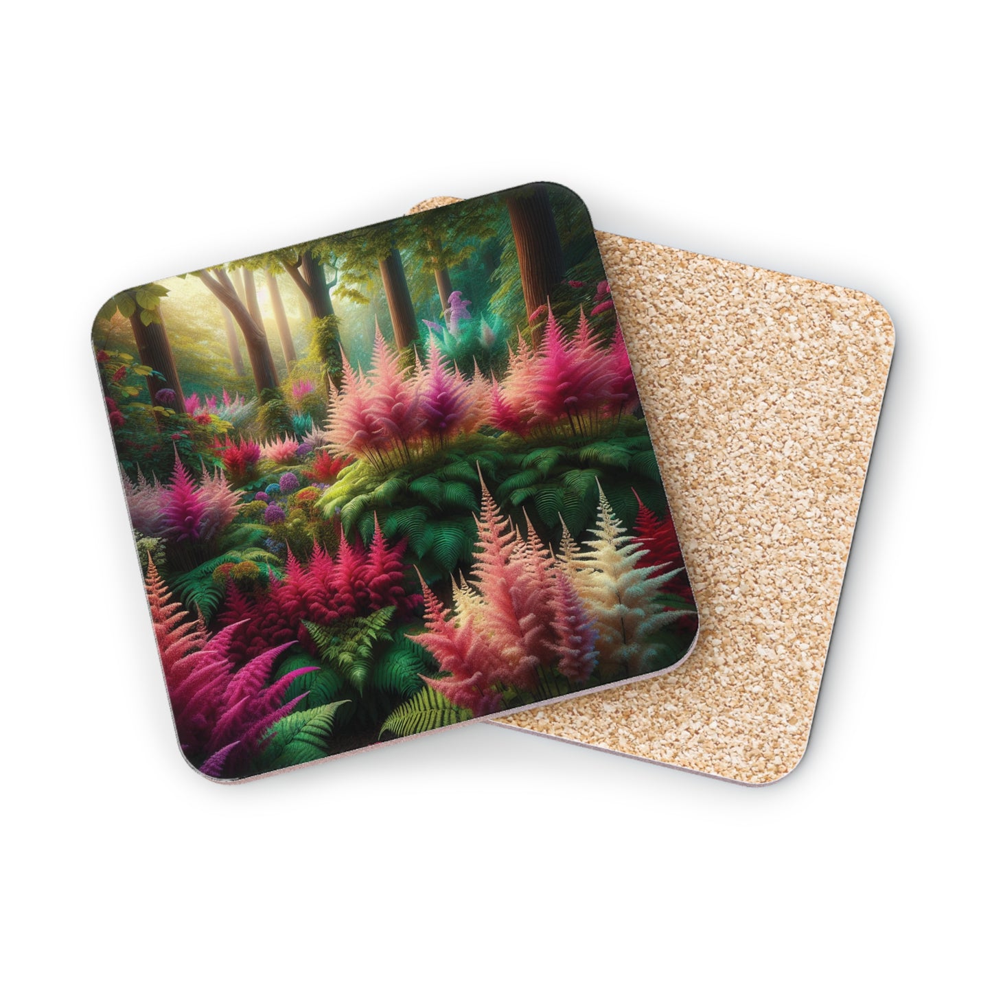 Astilbe Bloom Design Coasters, Floral Drink Coasters, Set of 4, Housewarming Gift, Home Decor