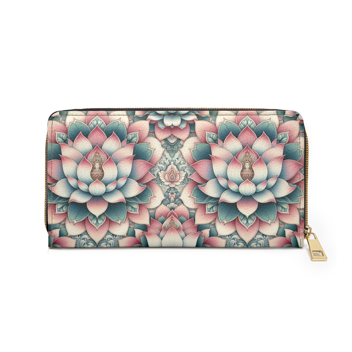 Zipper Wallet - Lotus Flower Pattern