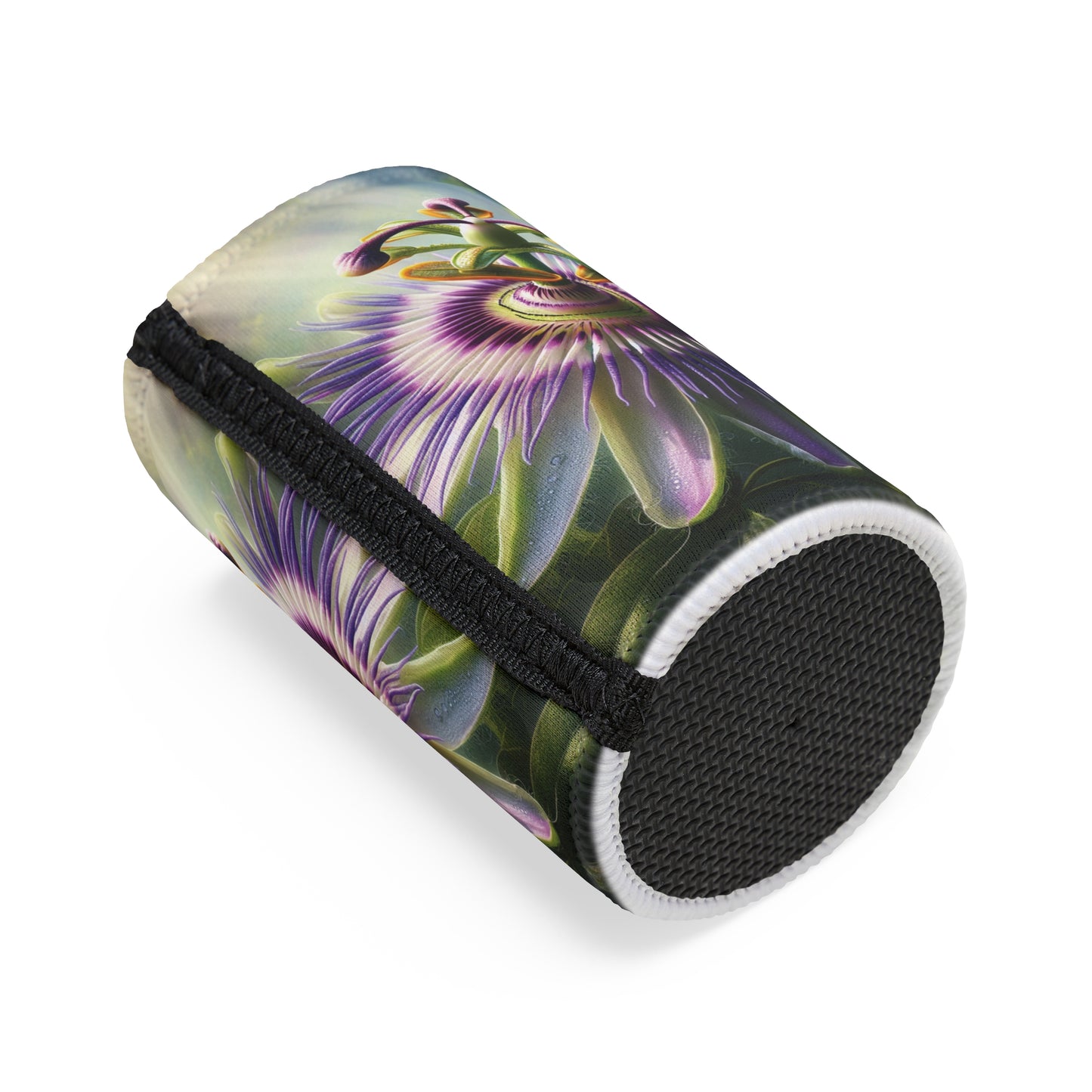 Stubby Cooler - Passionflower Bloom Lovers, Drink Sleeve, Beverage Cooler, Beer Cover, Flower Pattern Cozy, Floral